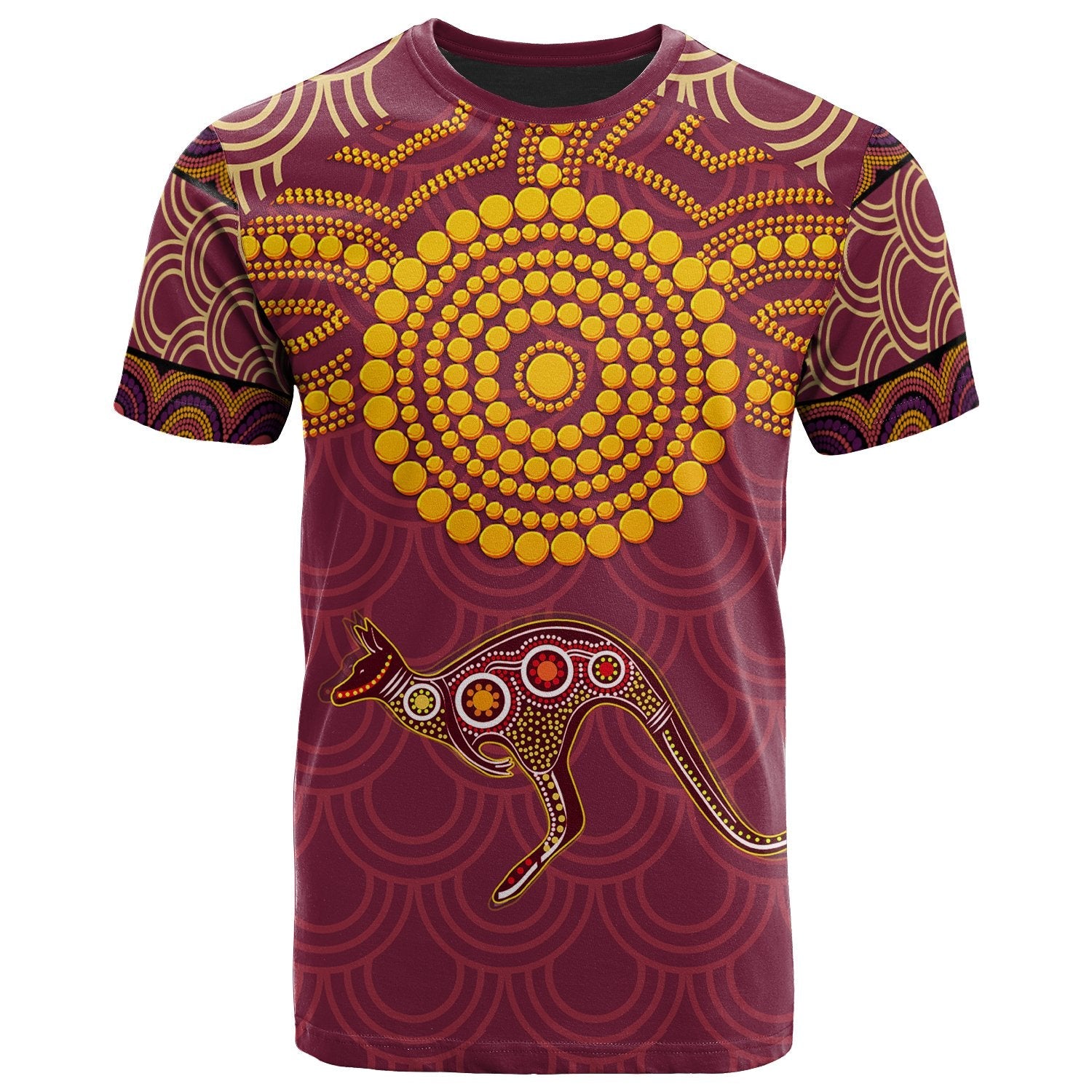 Aboriginal T shirt - Aboriginal Kangaroo - Vibe Hoodie Shop