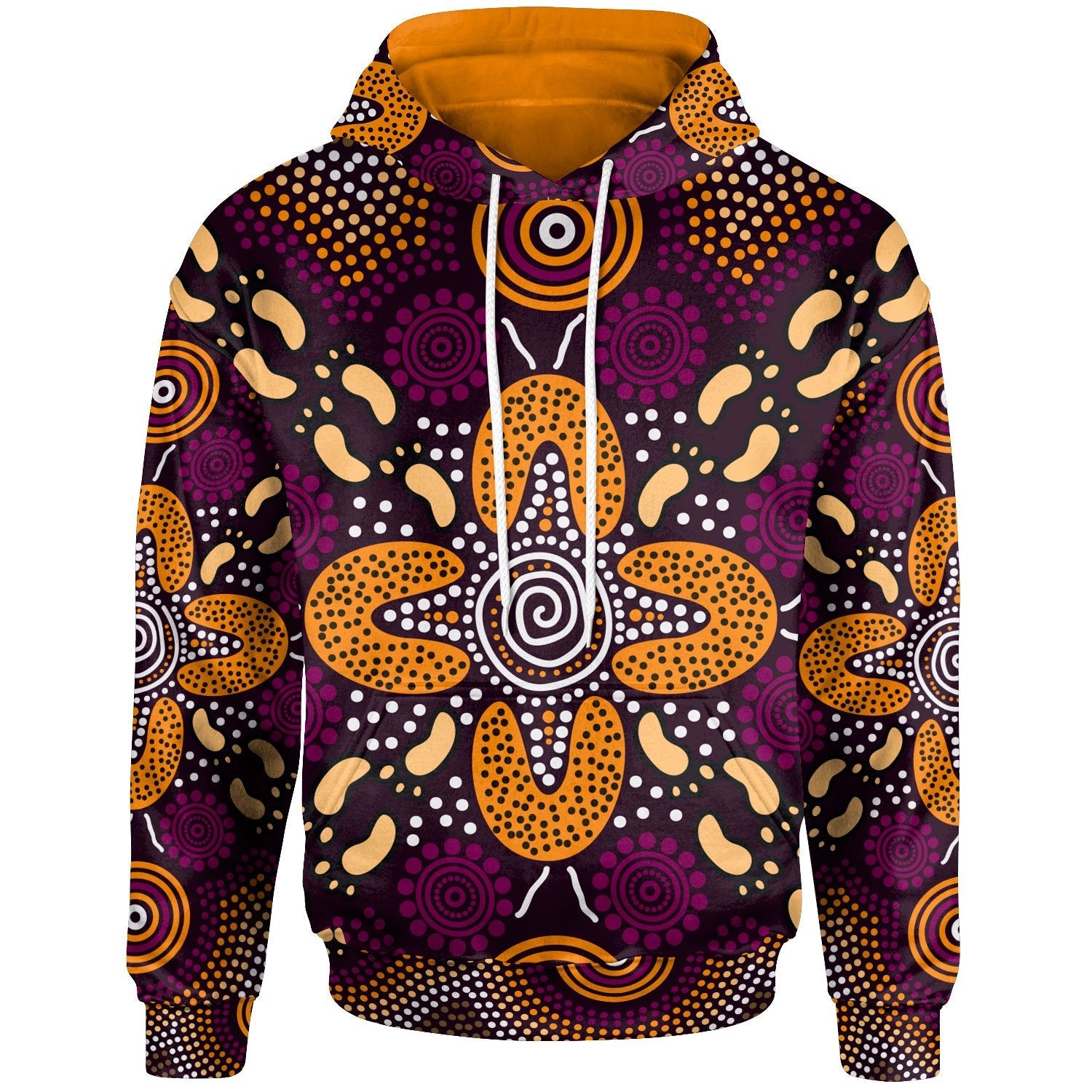 Aboriginal Hoodie - Flowers Dot Panting Art - Vibe Hoodie Shop