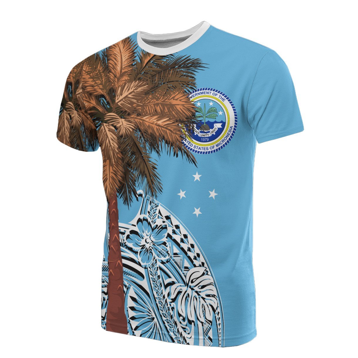 Vibe Hoodie Federated States Of Micronesia T shirt - Micronesian Palm Tree Flag - Vibe Hoodie Shop