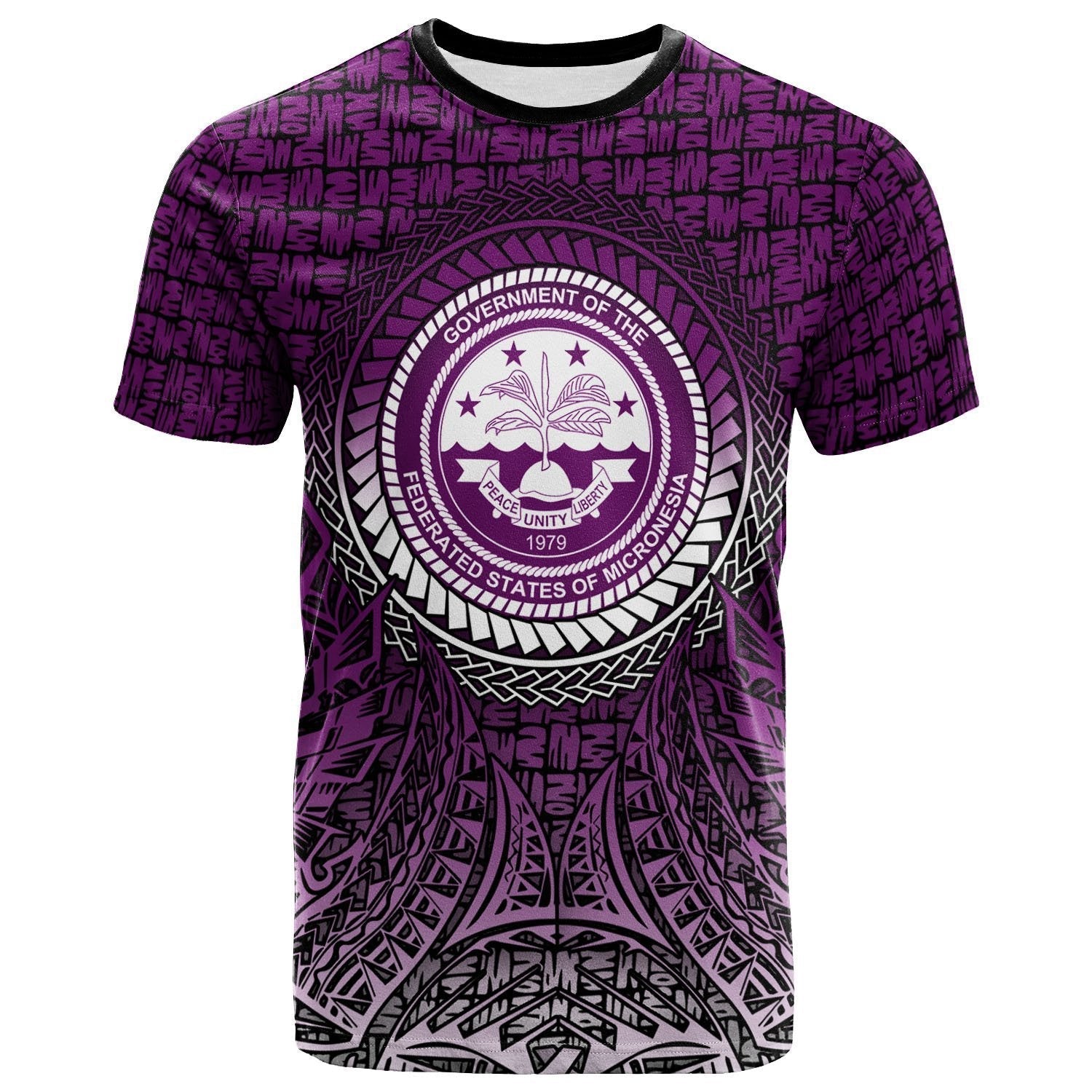 Federated States of Micronesia Pattern T shirt - Circle Pattern Purple - Vibe Hoodie Shop