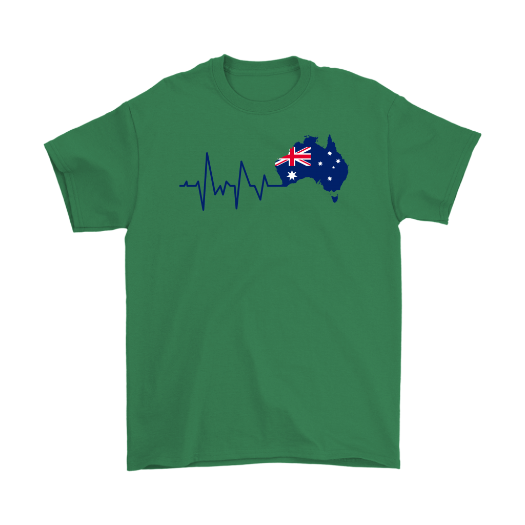 T shirt - Aus Flag T shirt Heartbeat - Unisex - Vibe Hoodie Shop