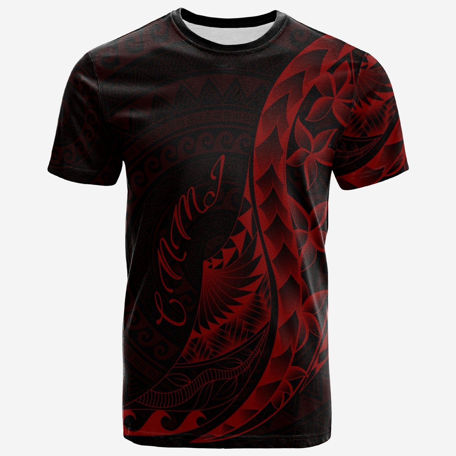 Northern Mariana Islands T shirt - Polynesian Pattern Style Red Color - Vibe Hoodie Shop