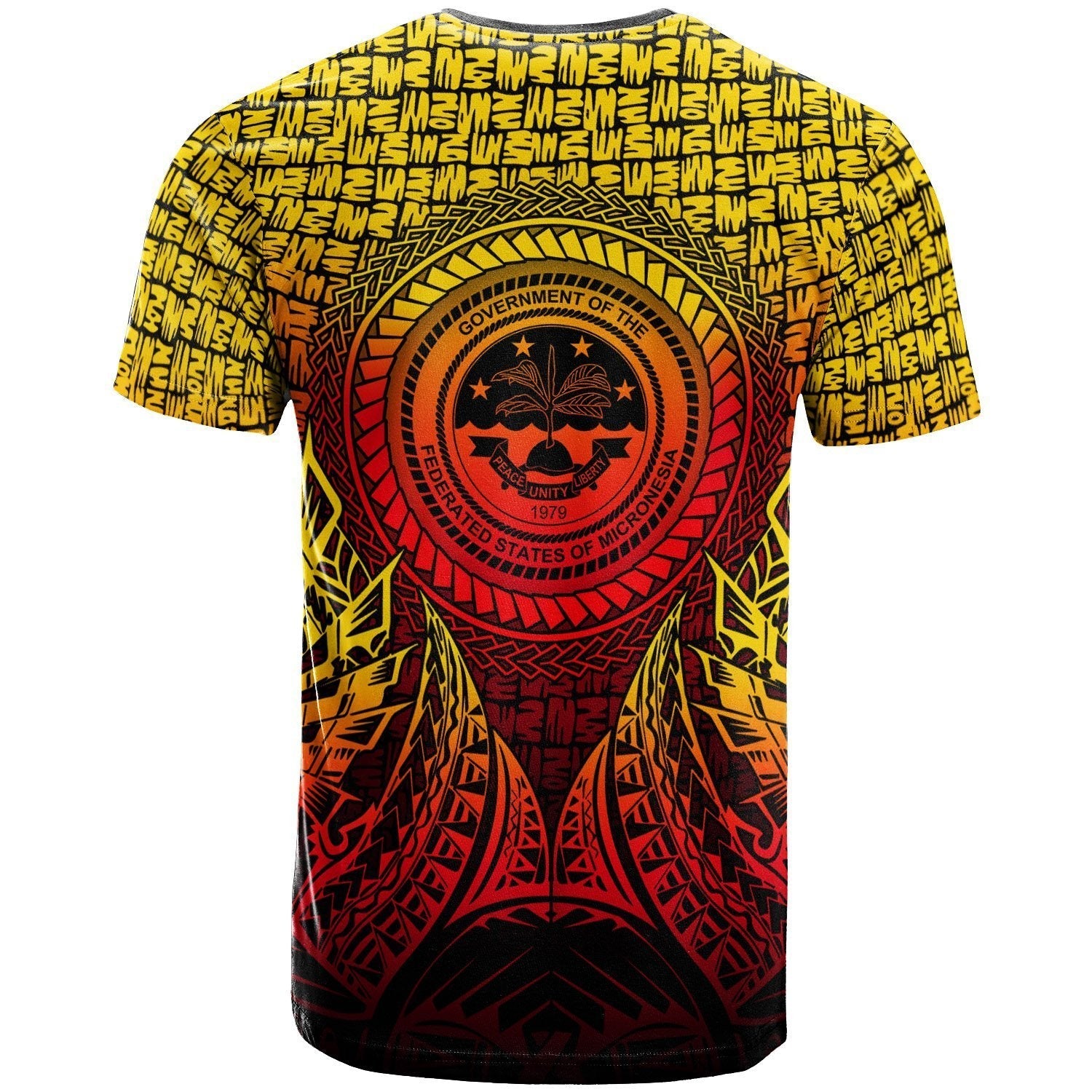 Federated States of Micronesia Pattern T shirt - Circle Pattern Yellow - Vibe Hoodie Shop