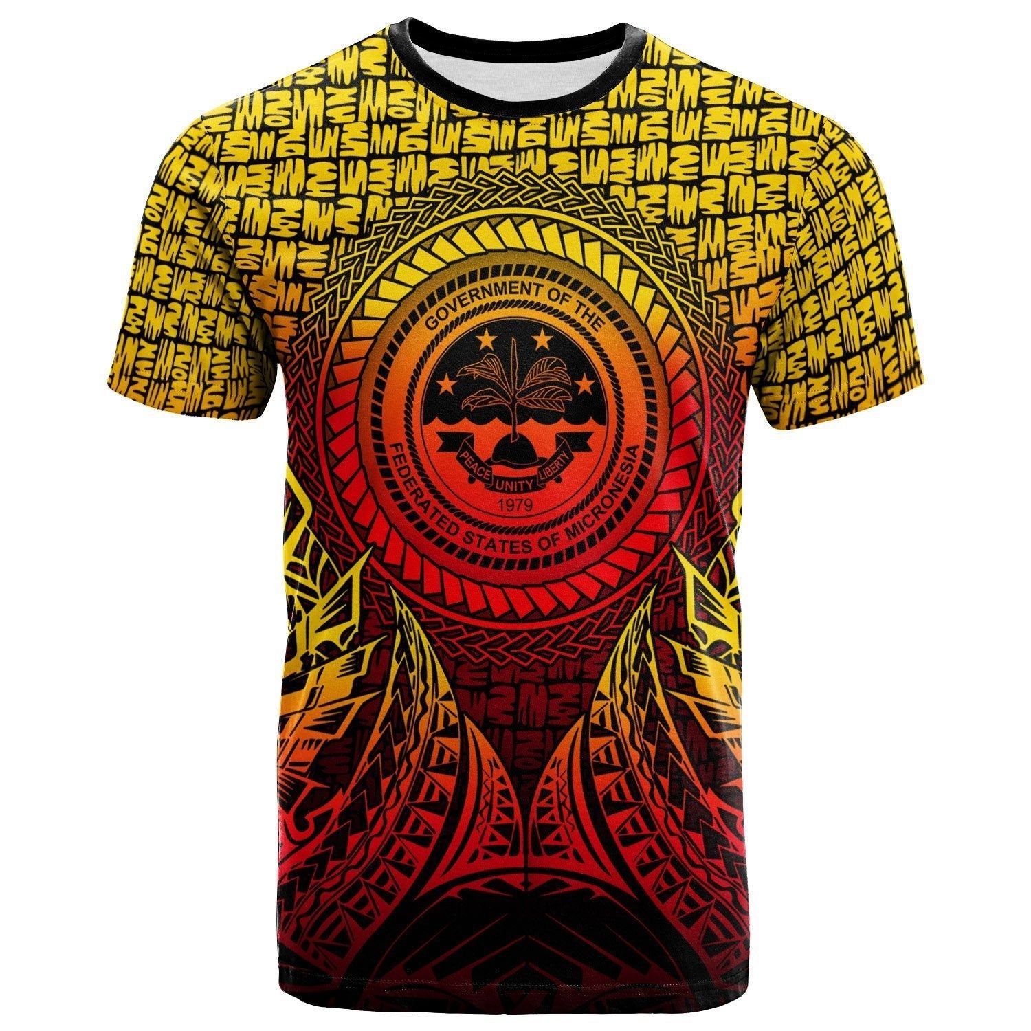 Federated States of Micronesia Pattern T shirt - Circle Pattern Yellow - Vibe Hoodie Shop