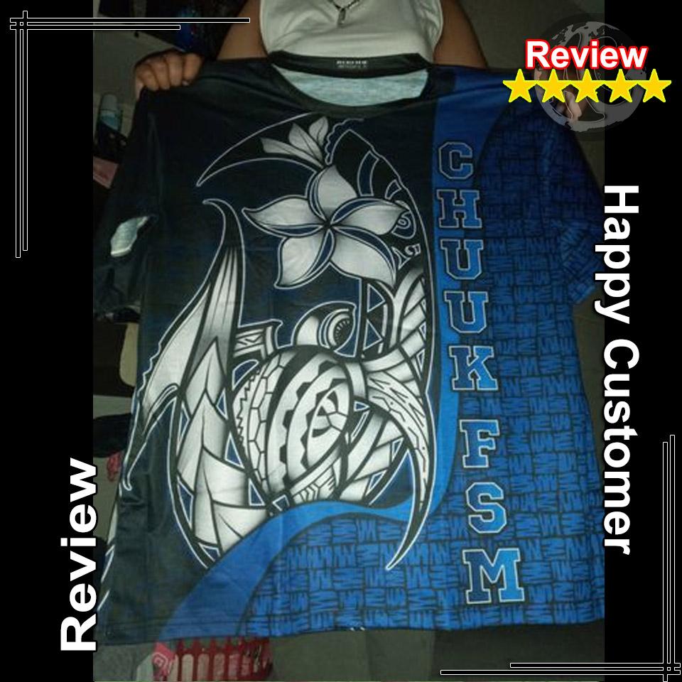 Vibe Hoodie Federated States of Micronesia (Custom) T shirt Blue - Turtle with Hook - Vibe Hoodie Shop