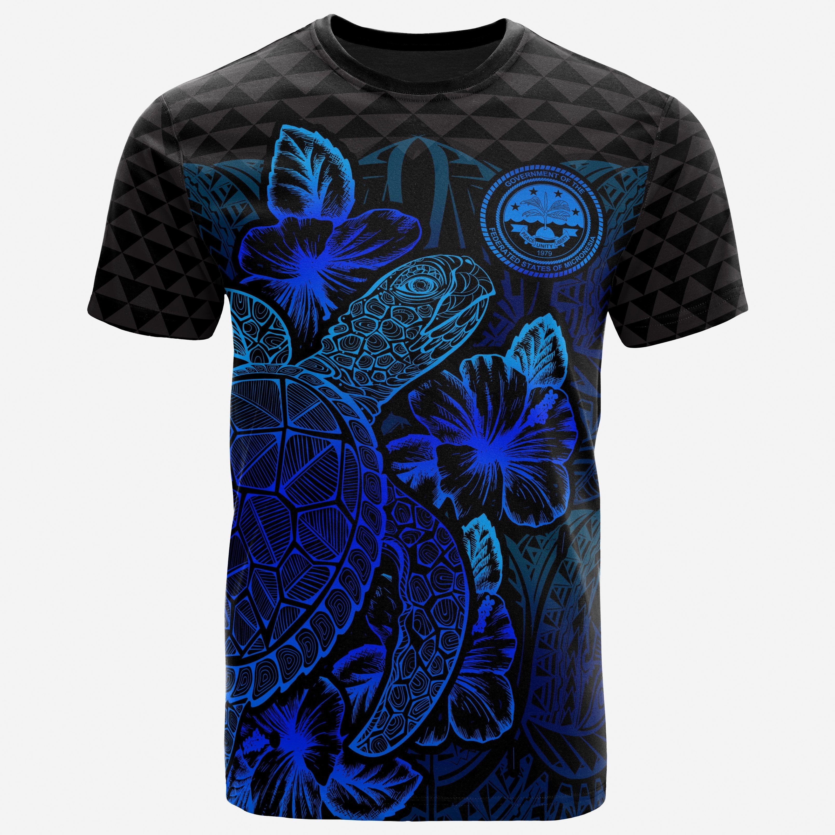 Vibe Hoodie Federated States Of Micronesia T shirt - Federated States Of Micronesia Seal Turtle Hibiscus Blue - Vibe Hoodie Shop