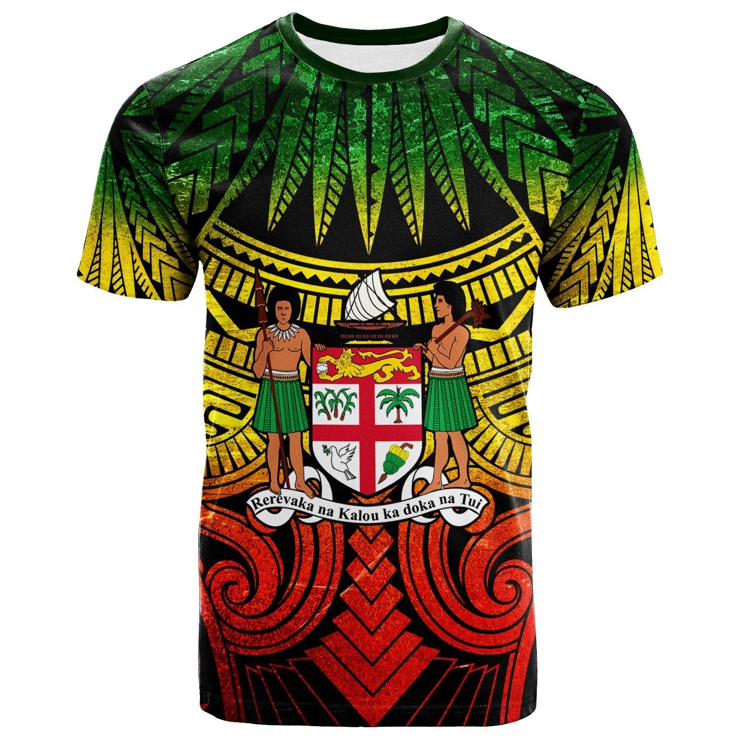 Fiji T shirt - Reggae Classic Vignette Style - Vibe Hoodie Shop