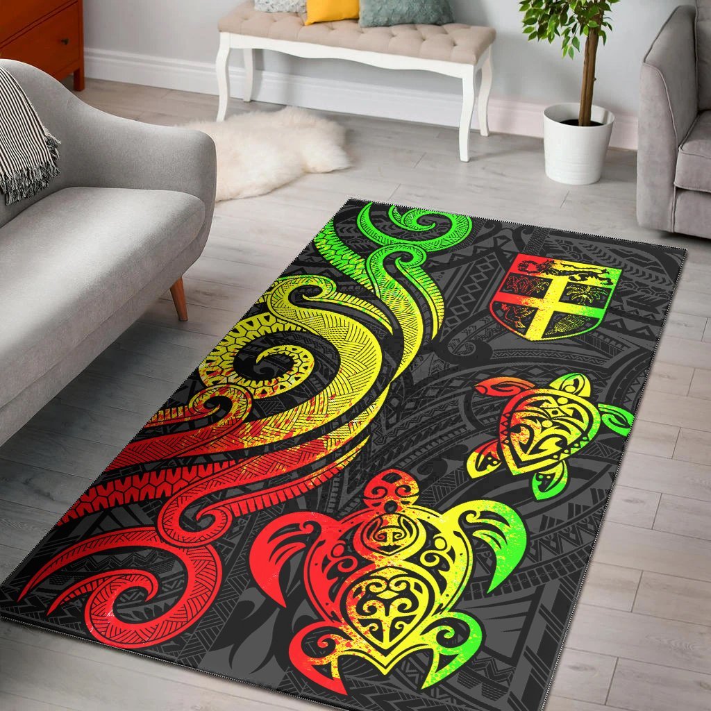 Fiji Area Rug - Reggae Tentacle Turtle - Vibe Hoodie Shop