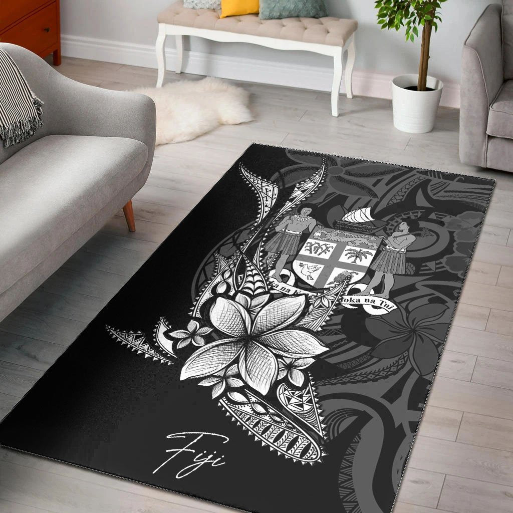 Fiji Area Rug - Fish With Plumeria Flowers Style - Vibe Hoodie Shop