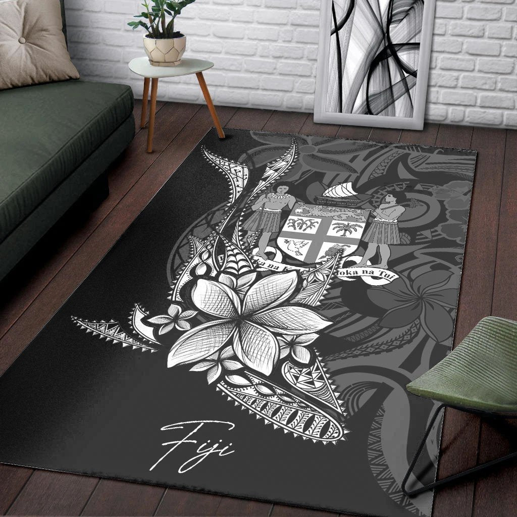 Fiji Area Rug - Fish With Plumeria Flowers Style - Vibe Hoodie Shop