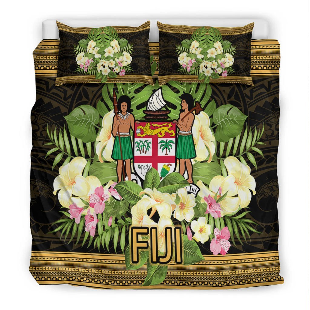 Fiji Bedding Set - Polynesian Gold Patterns Collection - Vibe Hoodie Shop