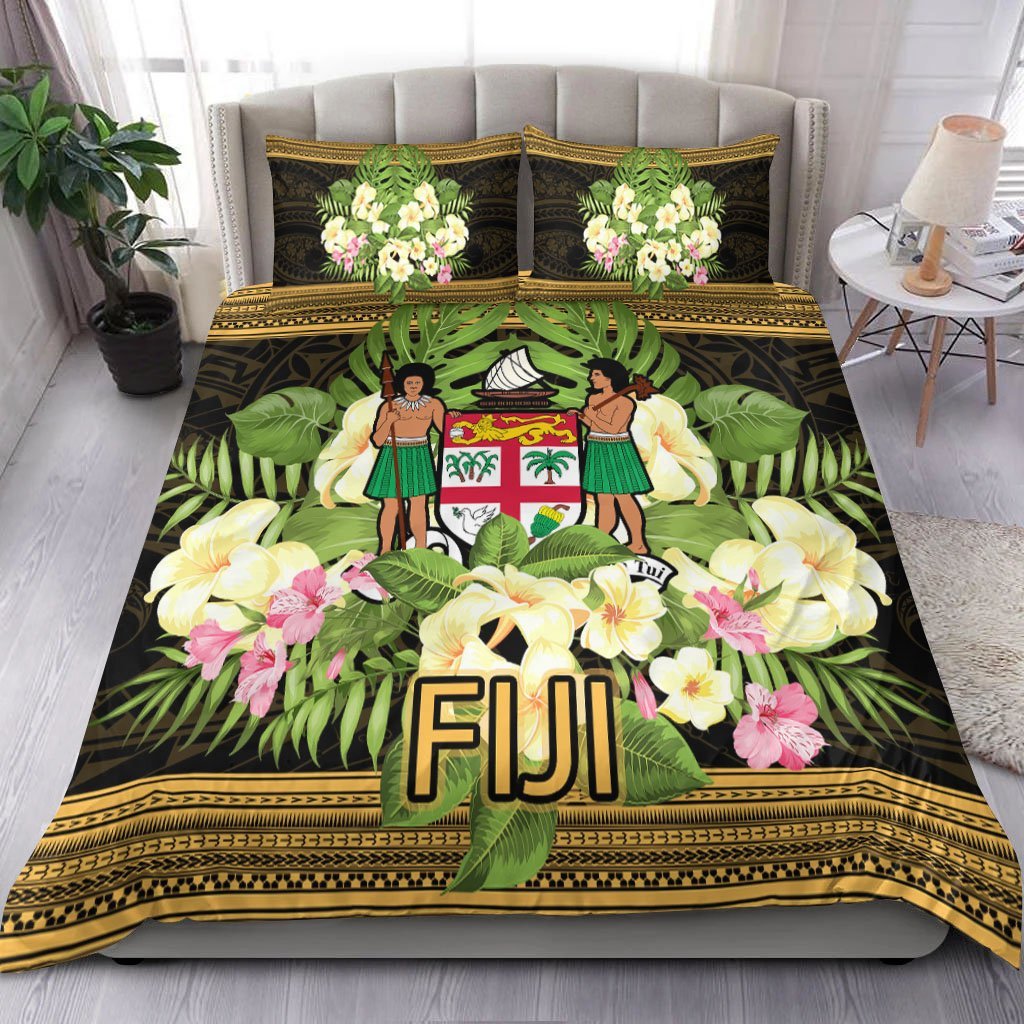 Fiji Bedding Set - Polynesian Gold Patterns Collection - Vibe Hoodie Shop