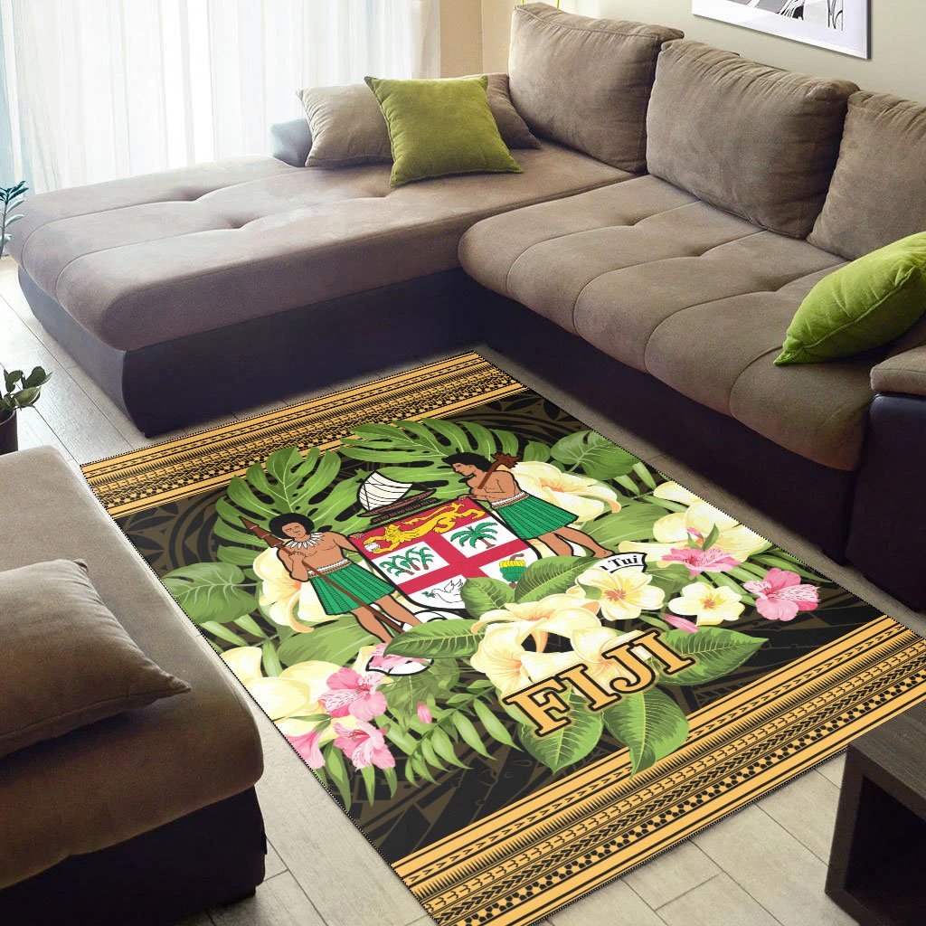 Fiji Area Rug - Polynesian Gold Patterns Collection - Vibe Hoodie Shop