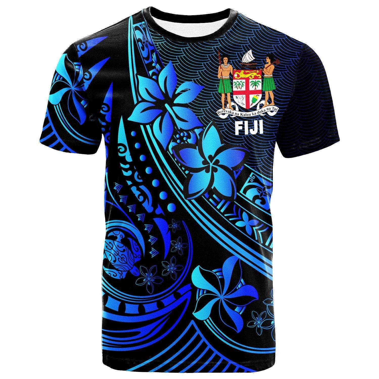 Fiji T shirt - The Flow Of The Ocean Blue - Vibe Hoodie Shop