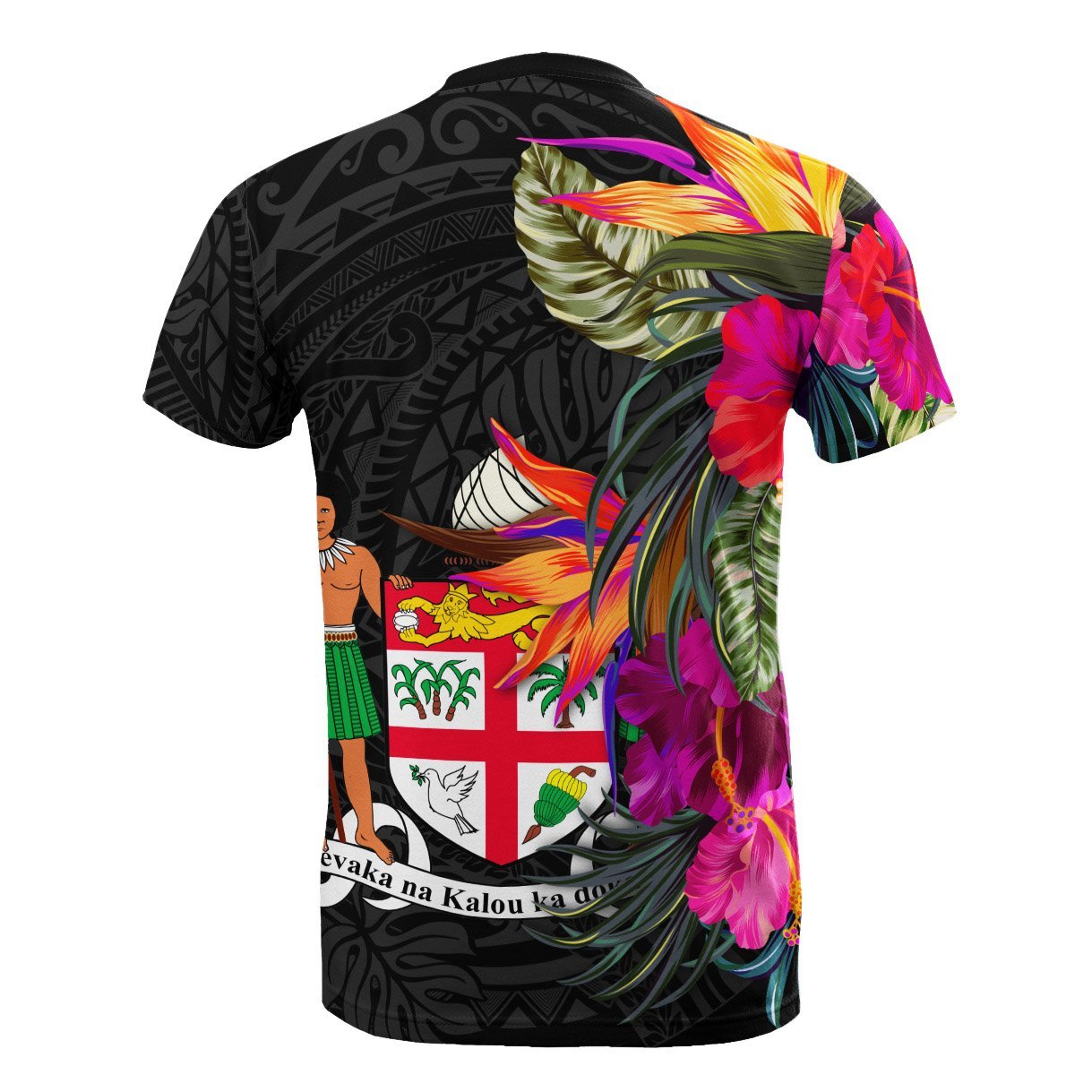 Vibe Hoodie Fiji T shirt - Hibiscus Polynesian Pattern - RLT20 - Vibe Hoodie Shop