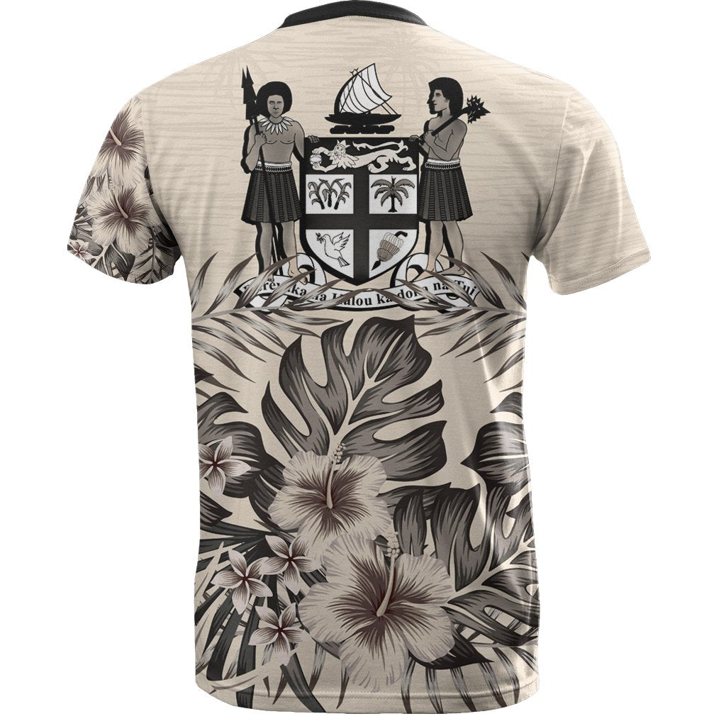 Fiji T shirt The Beige Hibiscus - Vibe Hoodie Shop