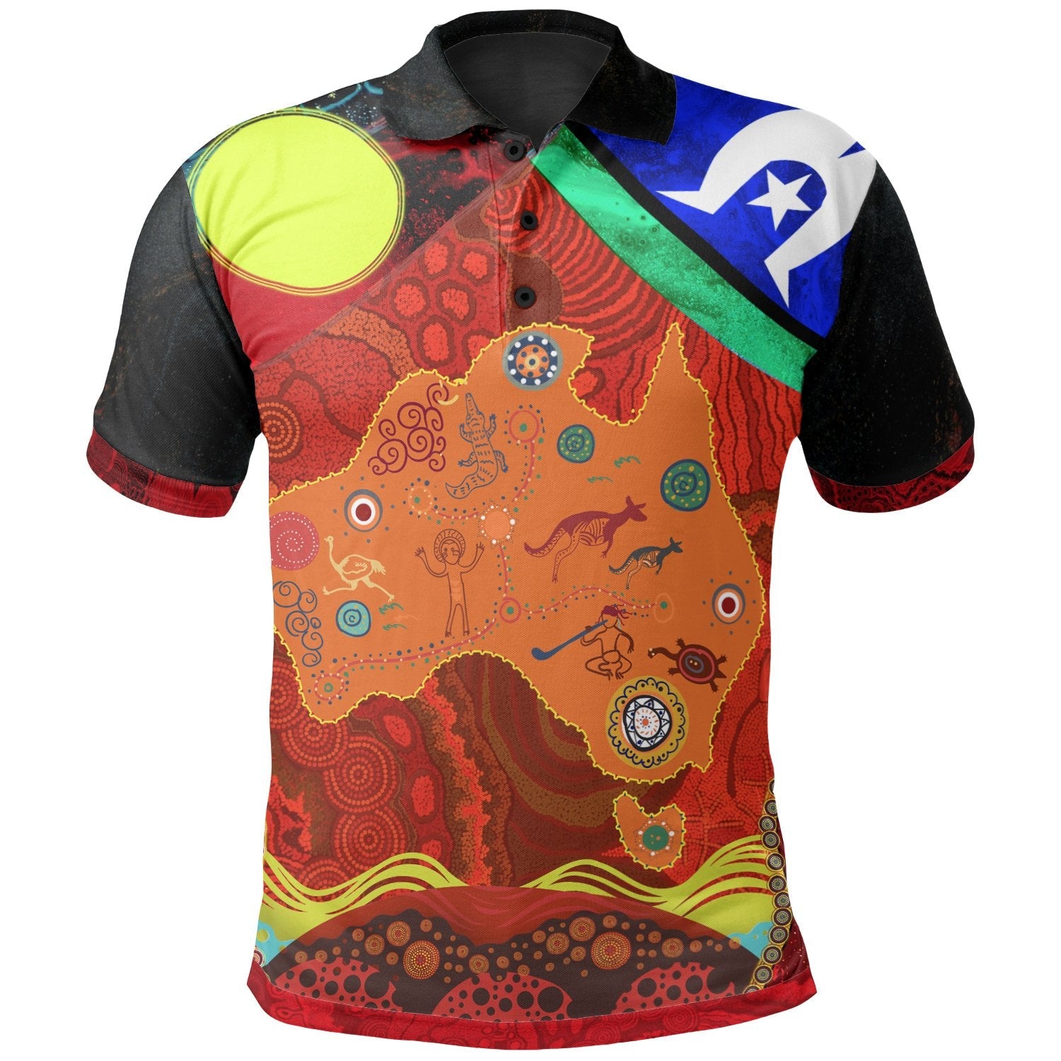 Polo Shirt, Aboriginal Red Patterns NAIDOC Week - Vibe Hoodie Shop