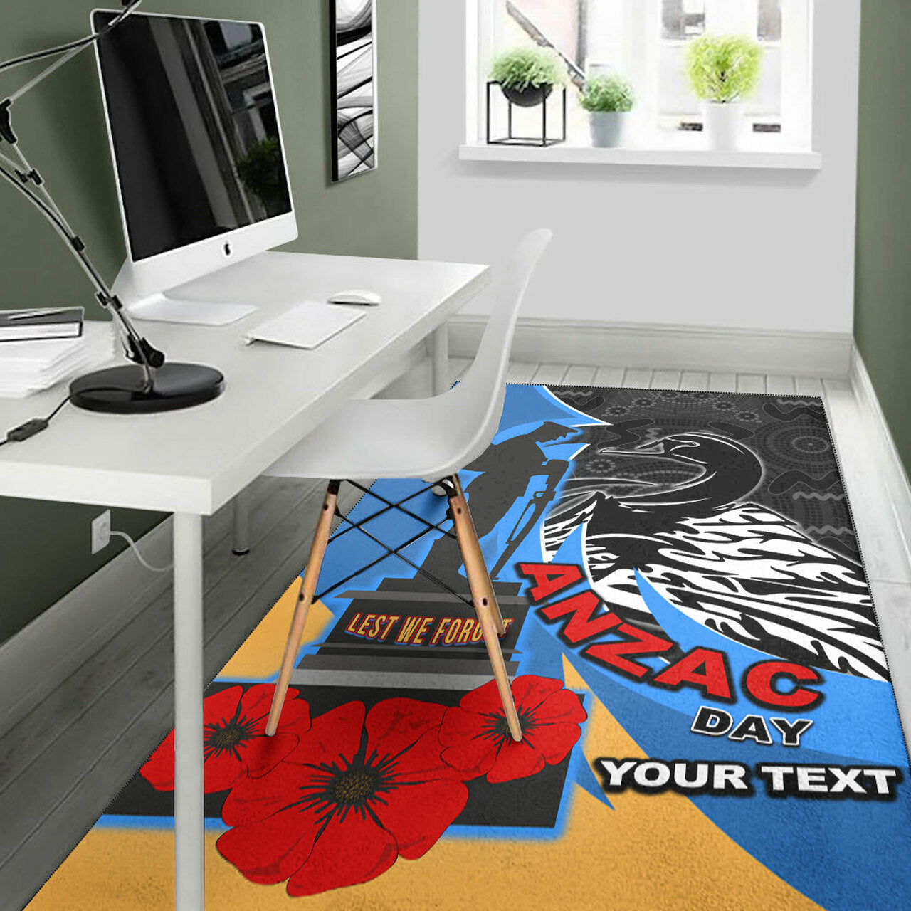 Force Rugby Area Rug - Custom ANZAC Force Black Swans Mascot Area Rug LT10 - Vibe Hoodie Shop