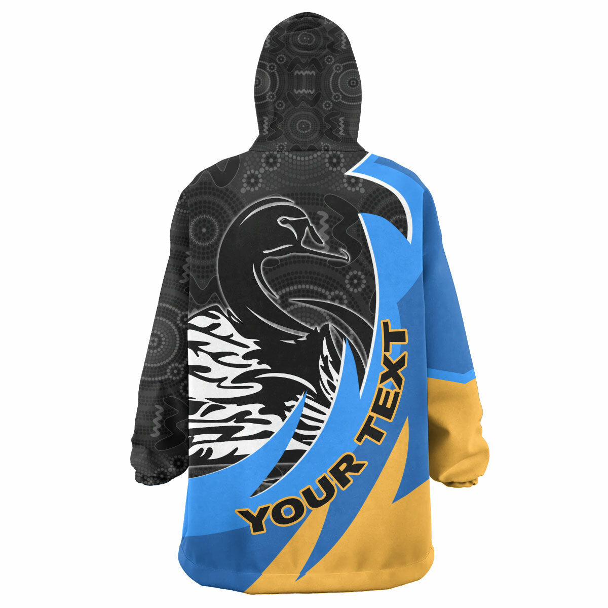 Force Rugby Snug Hoodie - Custom Force Black Swans Mascot Wearable Blanket Hoodie RLT14 - Vibe Hoodie Shop