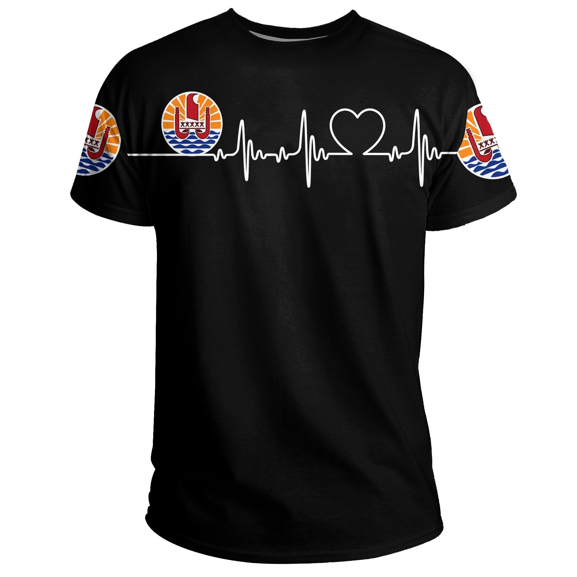 French Polynesia T shirt Heartbeat (Women's/Men's) - Vibe Hoodie Shop