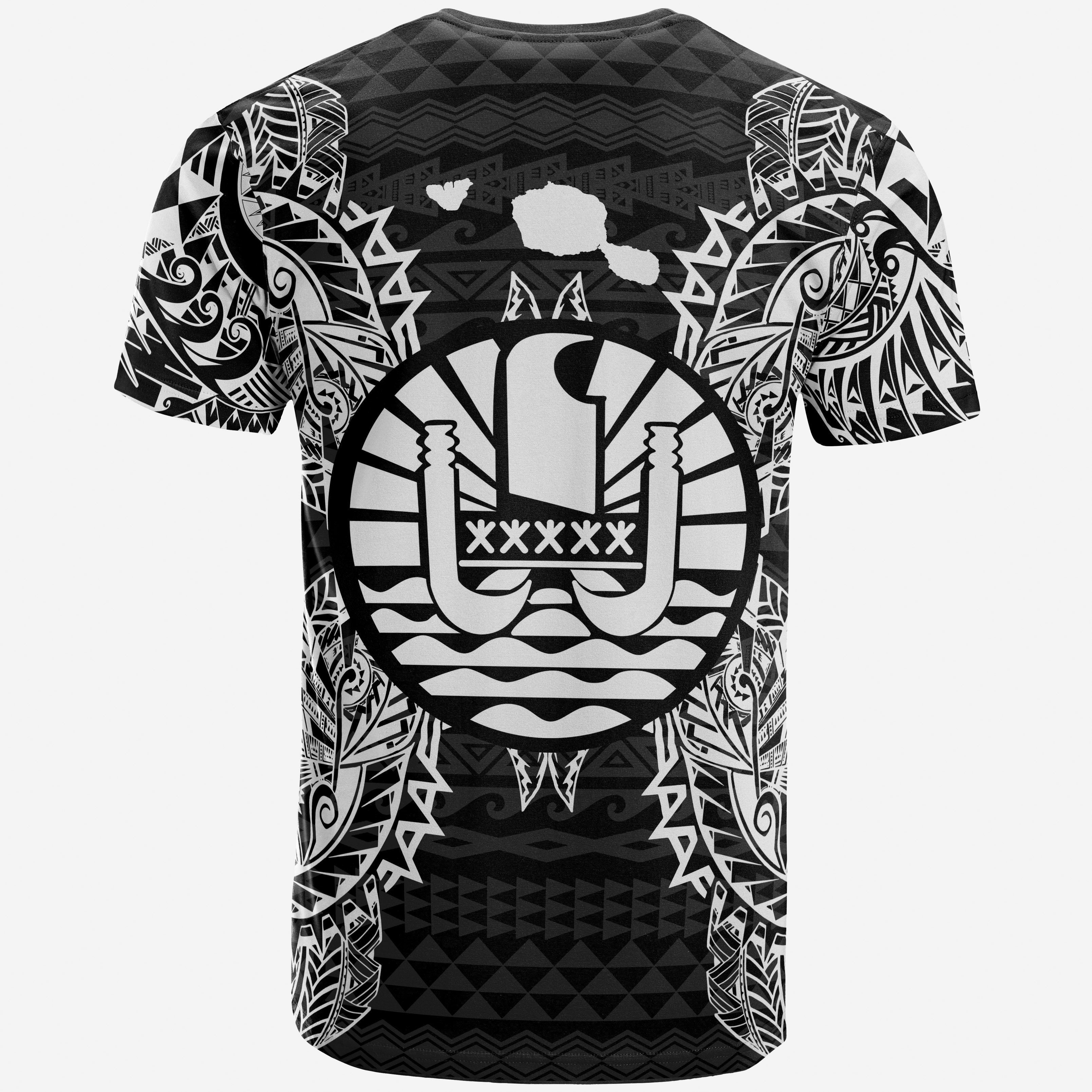 Vibe Hoodie French Polynesia All T shirt - French Polynesia Flag Map Polynesian Tattoo White Black - Vibe Hoodie Shop