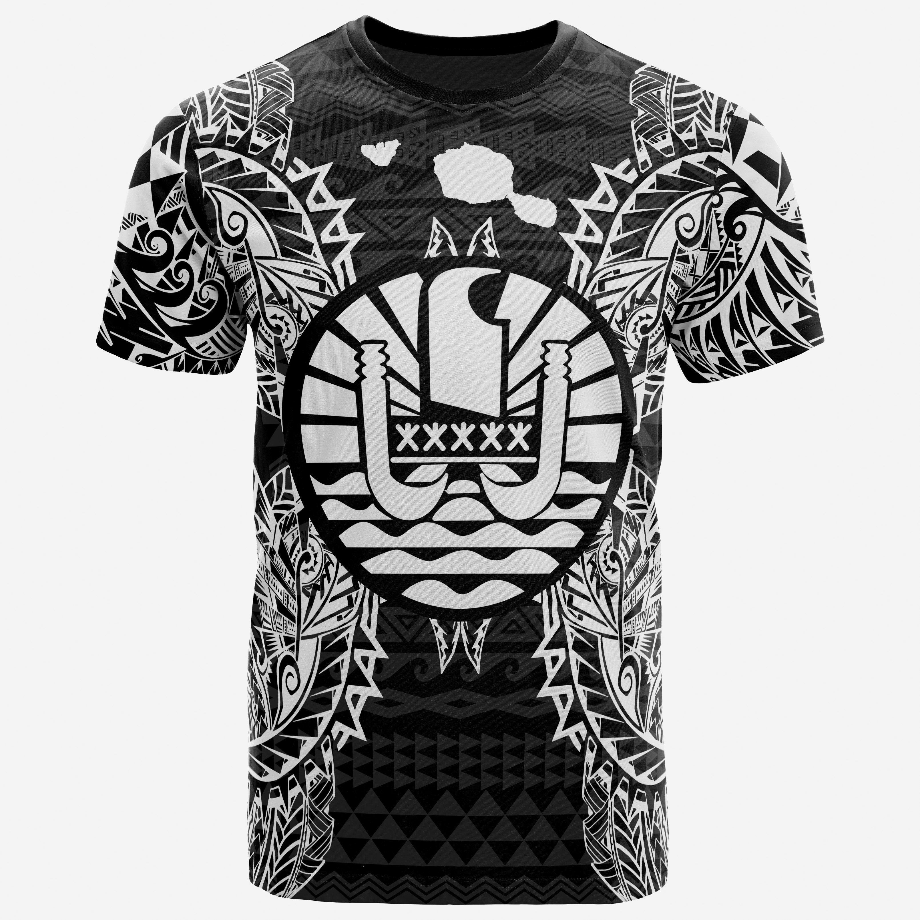 Vibe Hoodie French Polynesia All T shirt - French Polynesia Flag Map Polynesian Tattoo White Black - Vibe Hoodie Shop