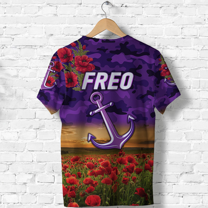 Fremantle Dockers ANZAC T shirt Freo Poppy Vibes - Vibe Hoodie Shop