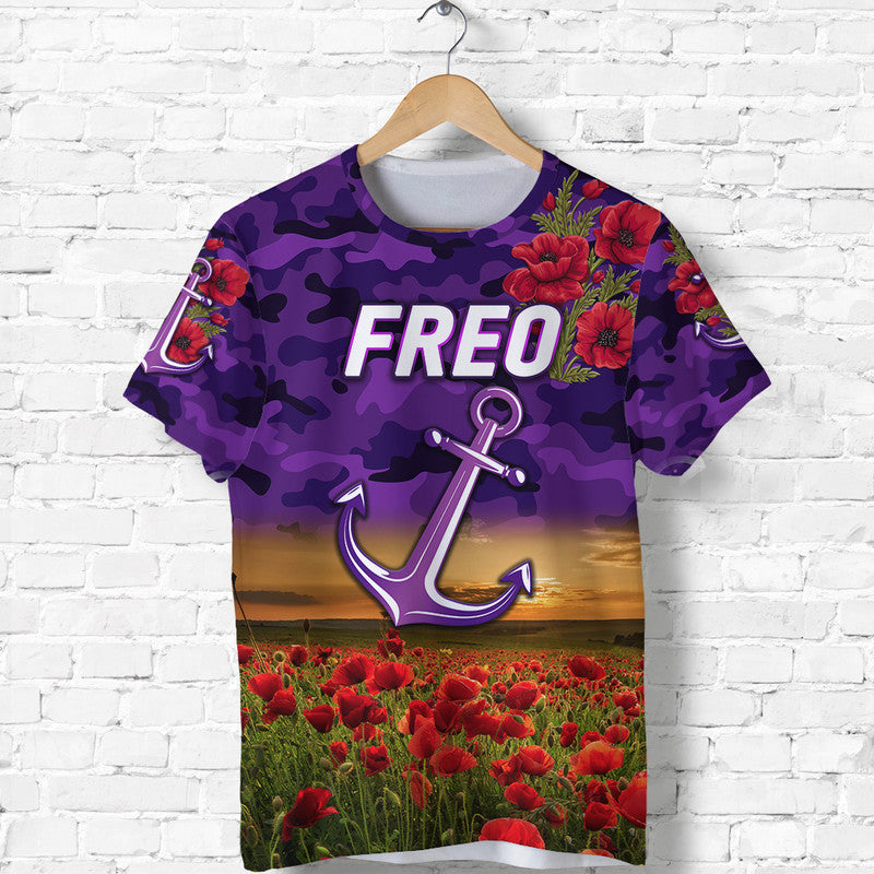 Fremantle Dockers ANZAC T shirt Freo Poppy Vibes - Vibe Hoodie Shop