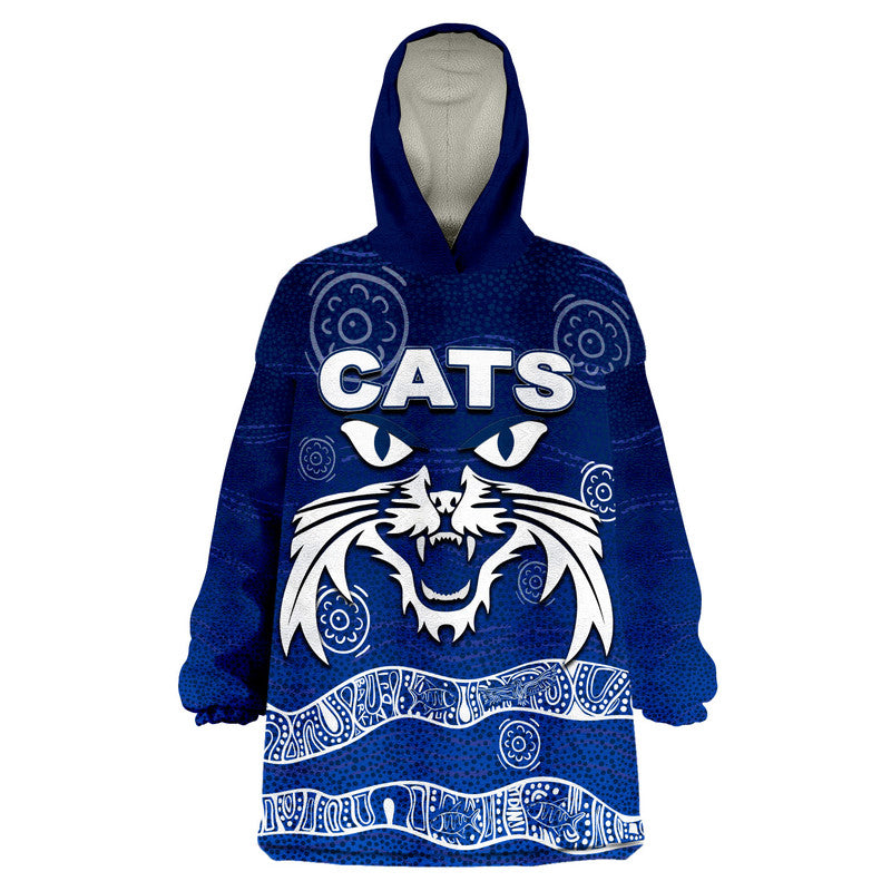 Australian Football League-Cats Aboriginal Jersey Wearable Blanket Hoodie - Vibe Hoodie Shop
