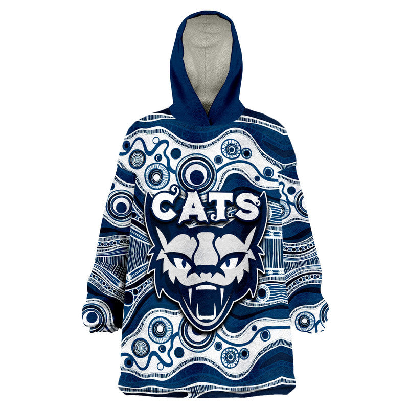 Australian Football League-Cats Indigenous Jersey Wearable Blanket Hoodie - Vibe Hoodie Shop