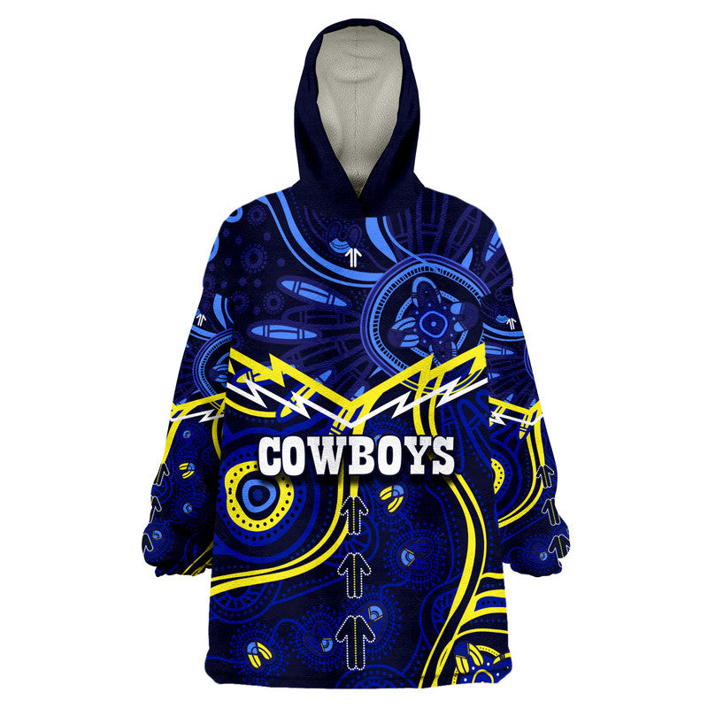 Cowboys Rugby Wearable Blanket Hoodie Aboriginal Jersey - Vibe Hoodie Shop