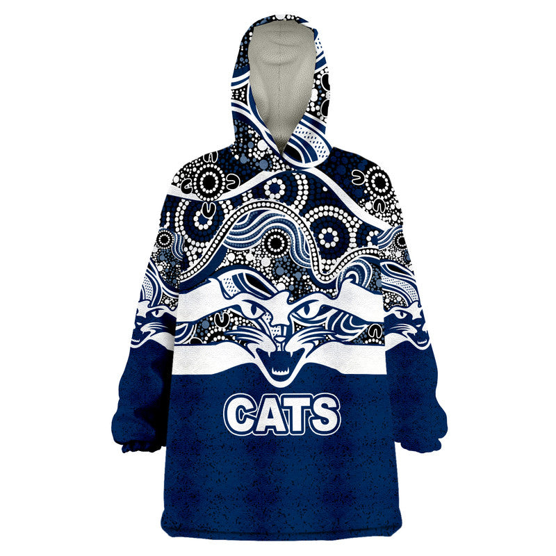 Geelong Cats Indigenous Basic Style Wearable Blanket Hoodie - Vibe Hoodie Shop