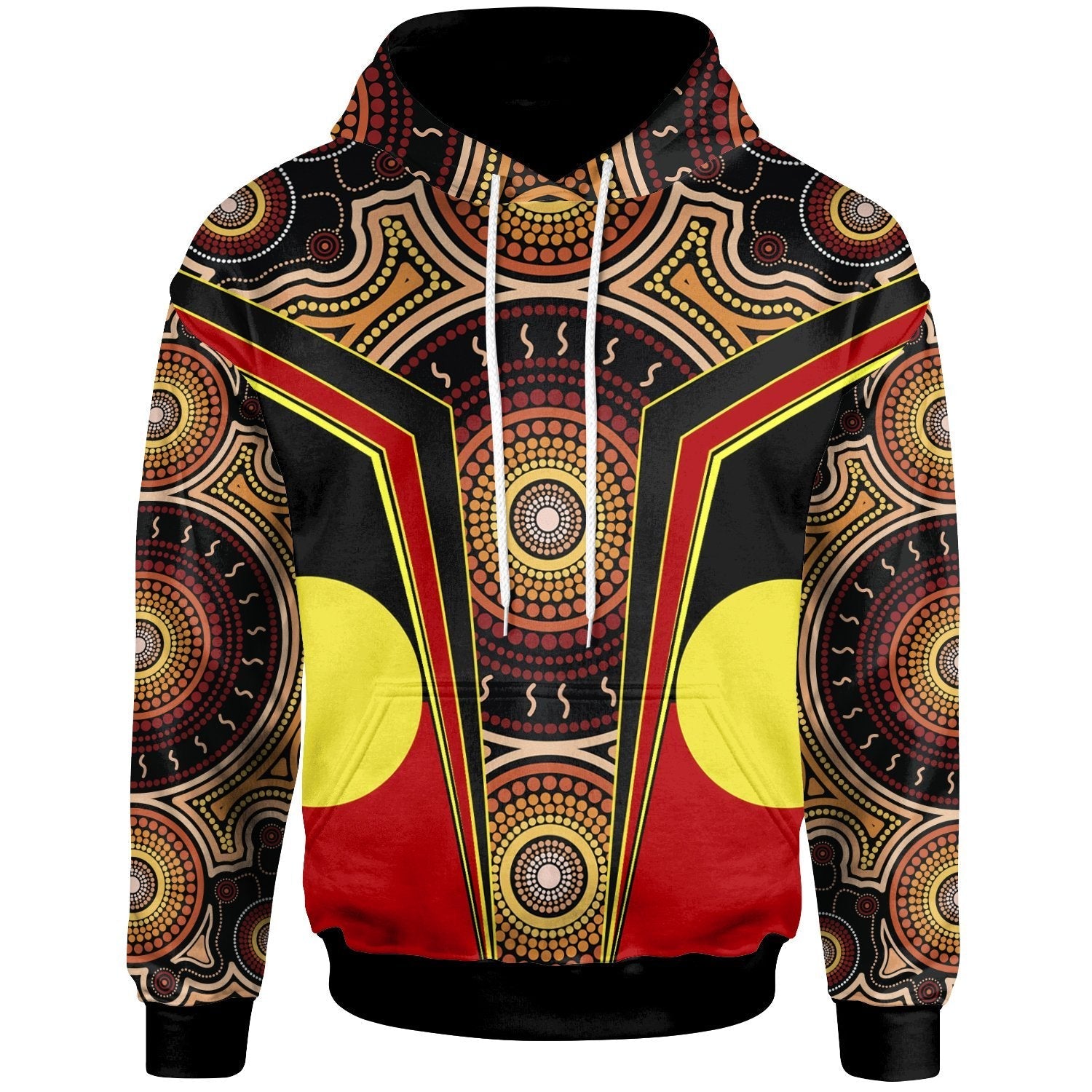 Hoodie - Aboriginal With Dot Painting Art - Vibe Hoodie Shop