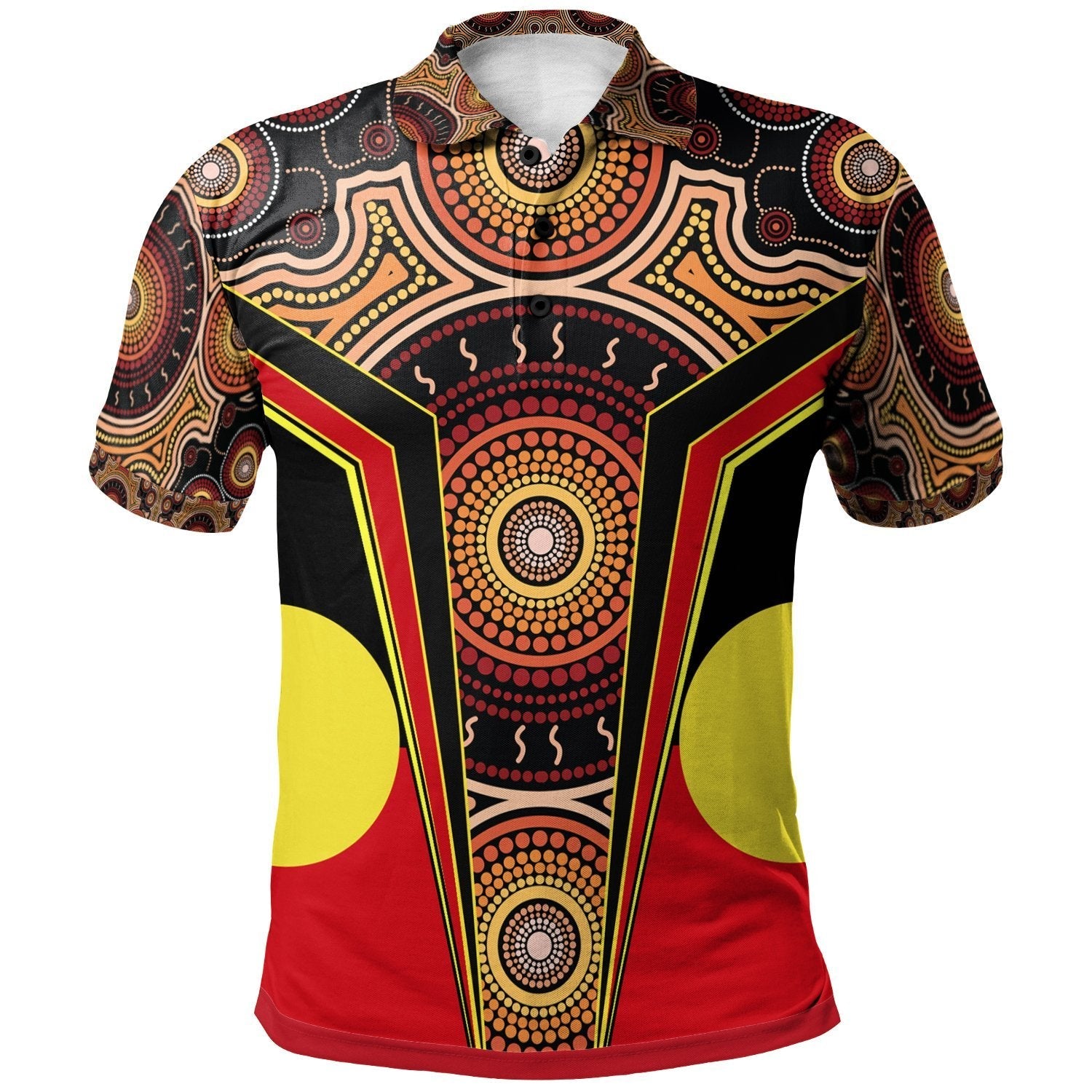 Polo Shirt - Aboriginal With Dot Painting Art - Vibe Hoodie Shop