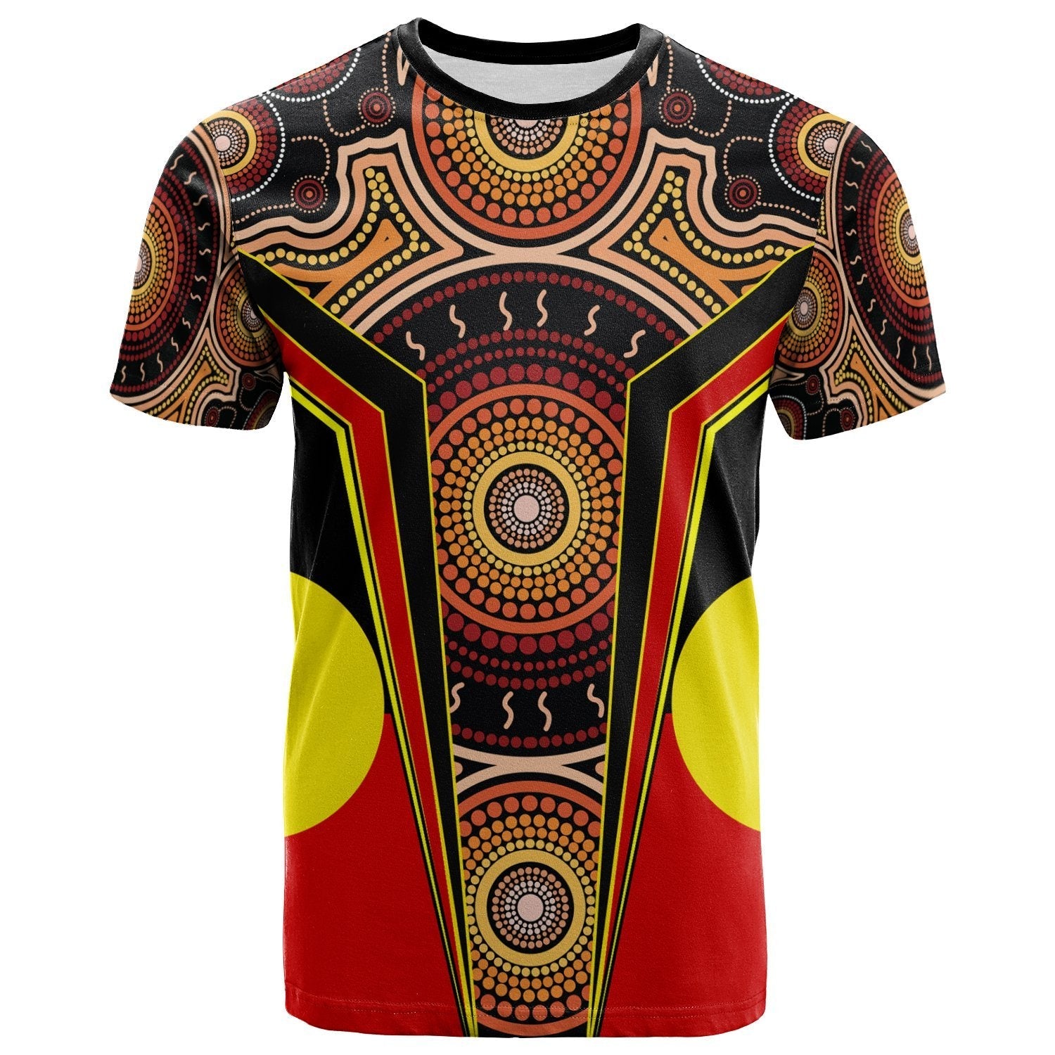 T shirt - Aboriginal With Dot Painting Art - Vibe Hoodie Shop