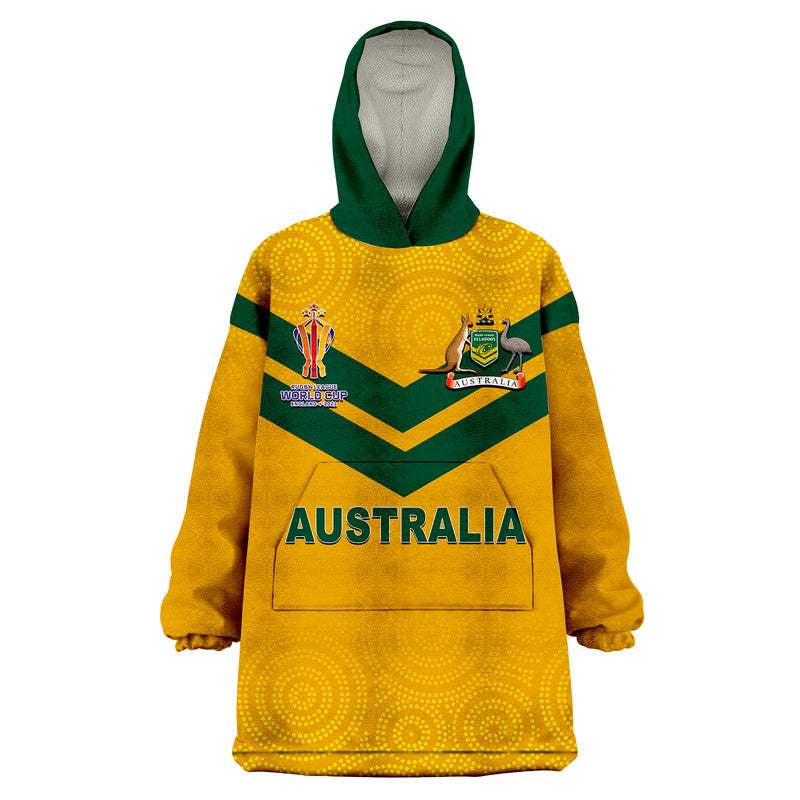 (Custom Personalised And Number) Australia Jillaroos Rugby Wearable Blanket Hoodie Women World Cup 2022 - Vibe Hoodie Shop