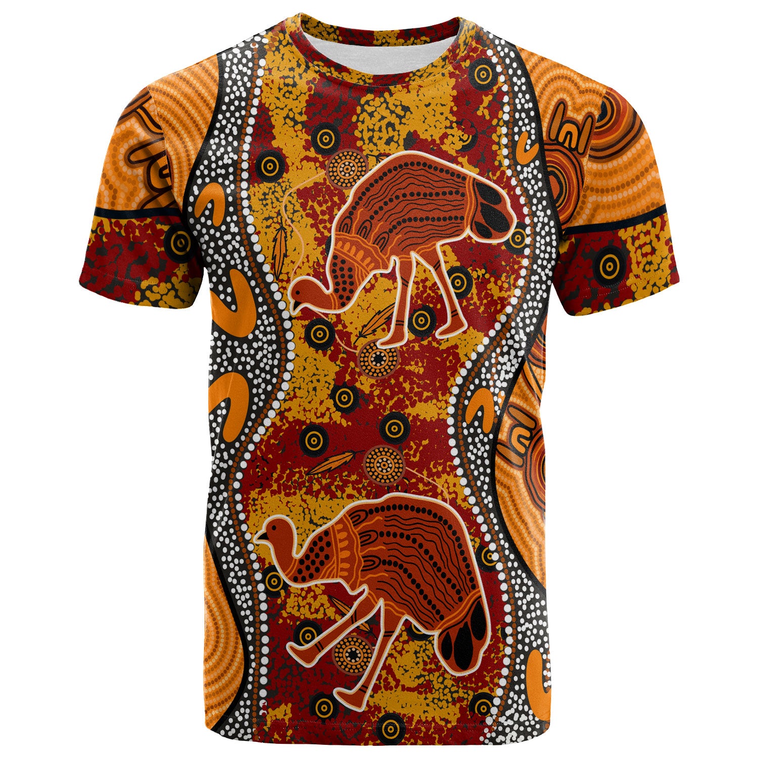 Australia Aboriginal Inspired Dreamtime T-Shirt - Custom Indigenous Emu in the sky - Vibe Hoodie Shop