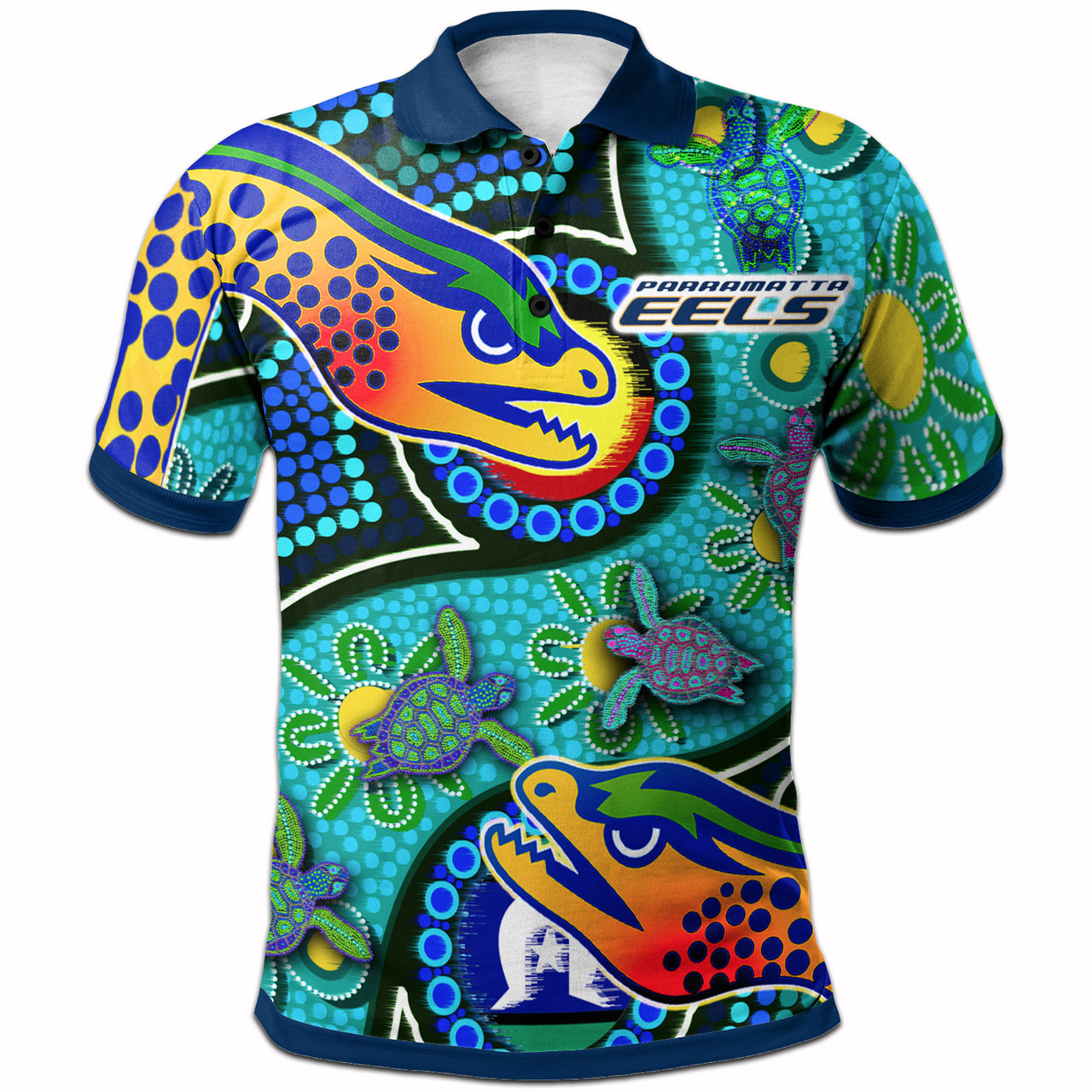 Eels Rugby Polo shirt - Indigenous Eels With Aboriginal and Torres Strait Islanders Flag RLT13 - Vibe Hoodie Shop