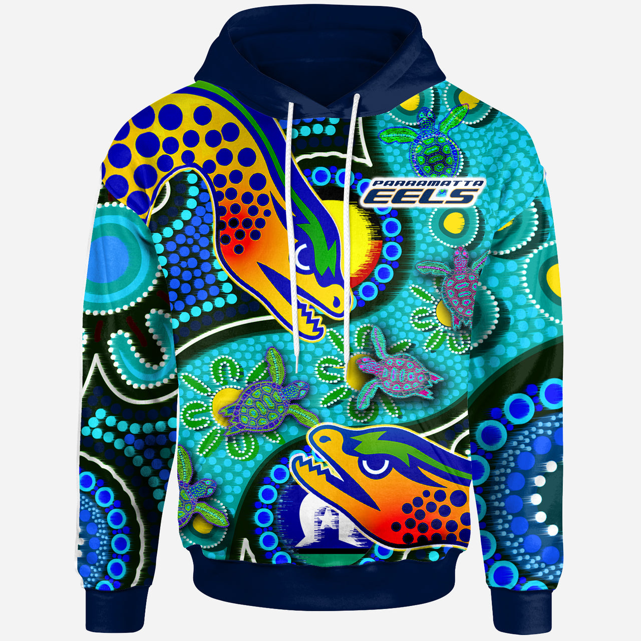 Eels Rugby Hoodie - Custom Indigenous Eels With Aboriginal and Torres Strait Islanders Flag RLT13 - Vibe Hoodie Shop