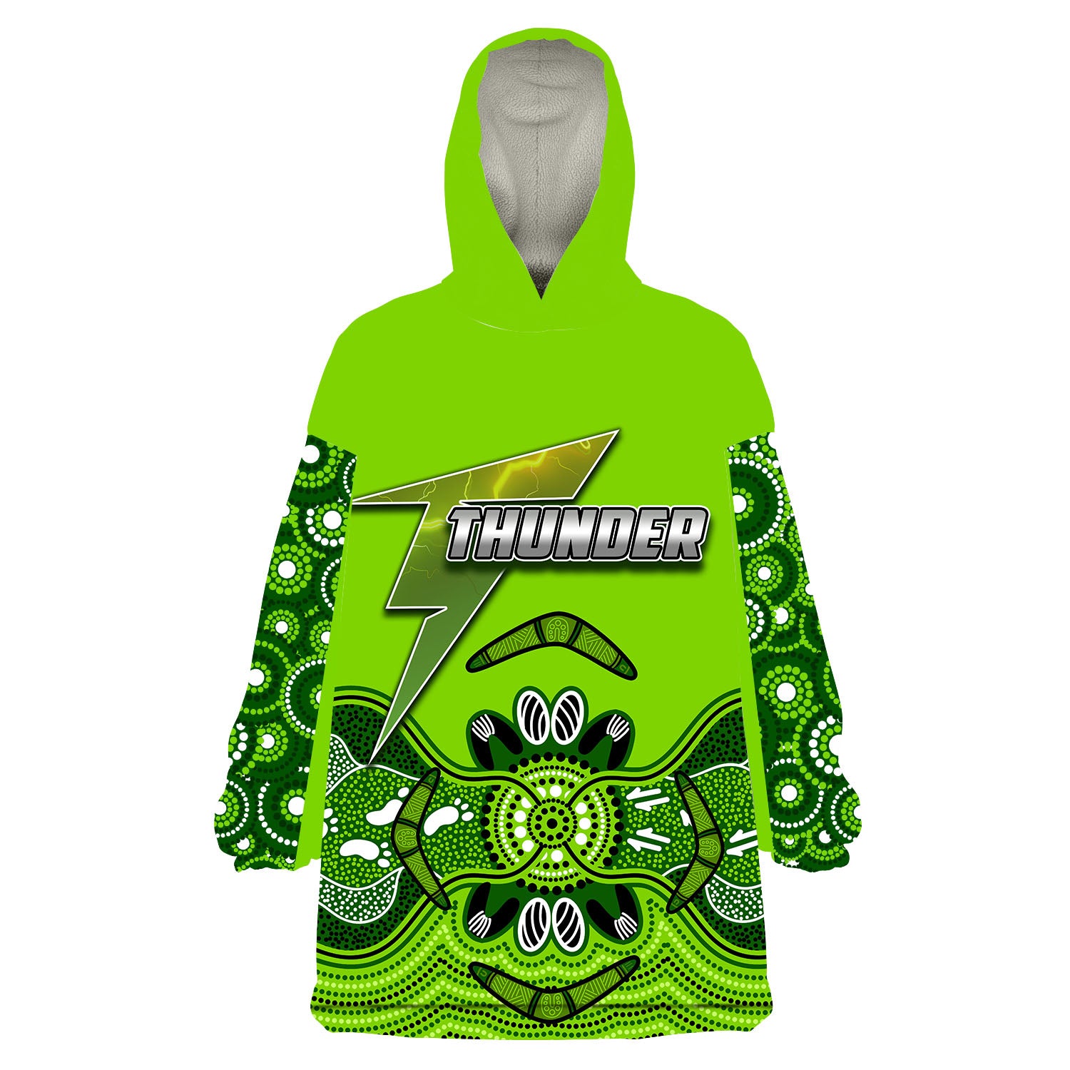 (Custom Personalised And Number) Sydney Thunder Cricket Aboriginal Vibe Wearable Blanket Hoodie - Vibe Hoodie Shop