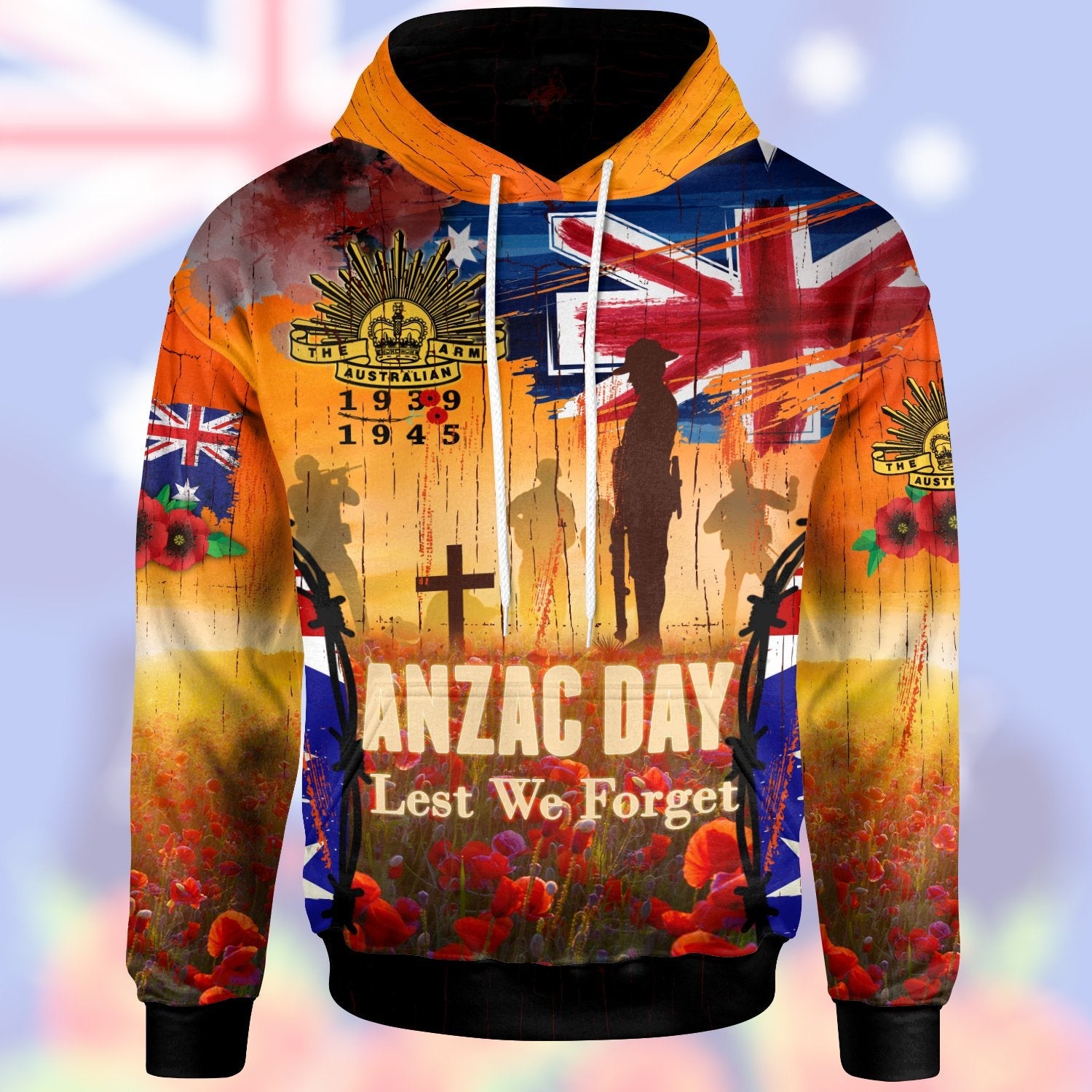 Australia ANZAC Day 2021 Hoodie - ANZAC Day Commemoration 1939 - 1945 - Vibe Hoodie Shop