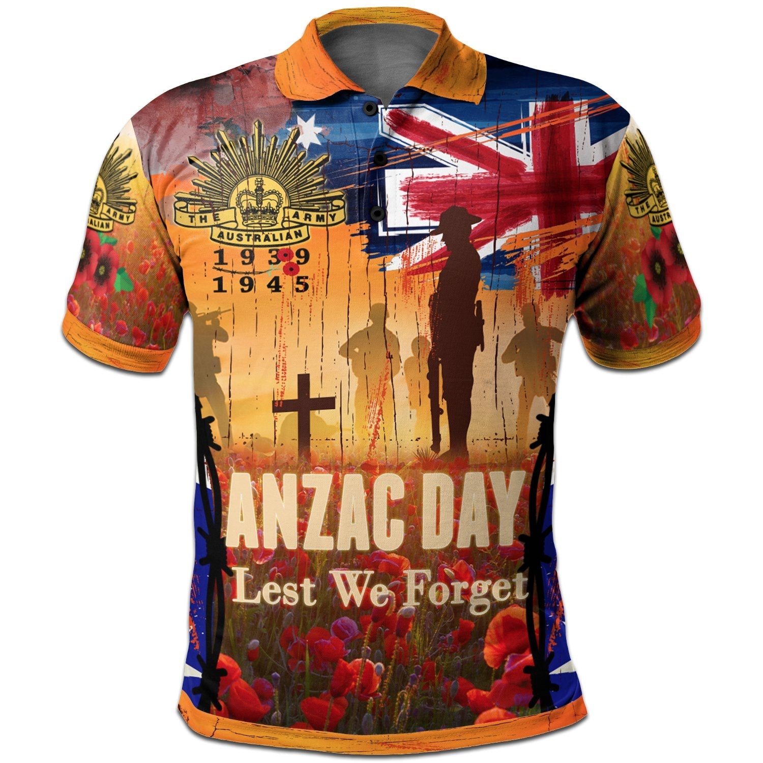 Australia ANZAC Day 2021 Polo Shirt - ANZAC Day Commemoration 1939 - 1945 - Vibe Hoodie Shop