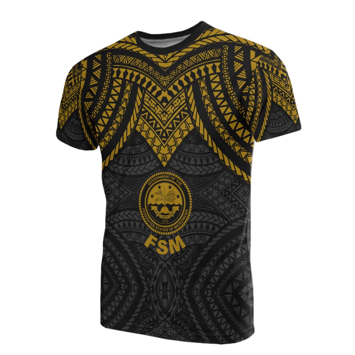 Vibe Hoodie Federated States Of Micronesia T shirt - Micronesian Pattern Gold Armor Style - Vibe Hoodie Shop