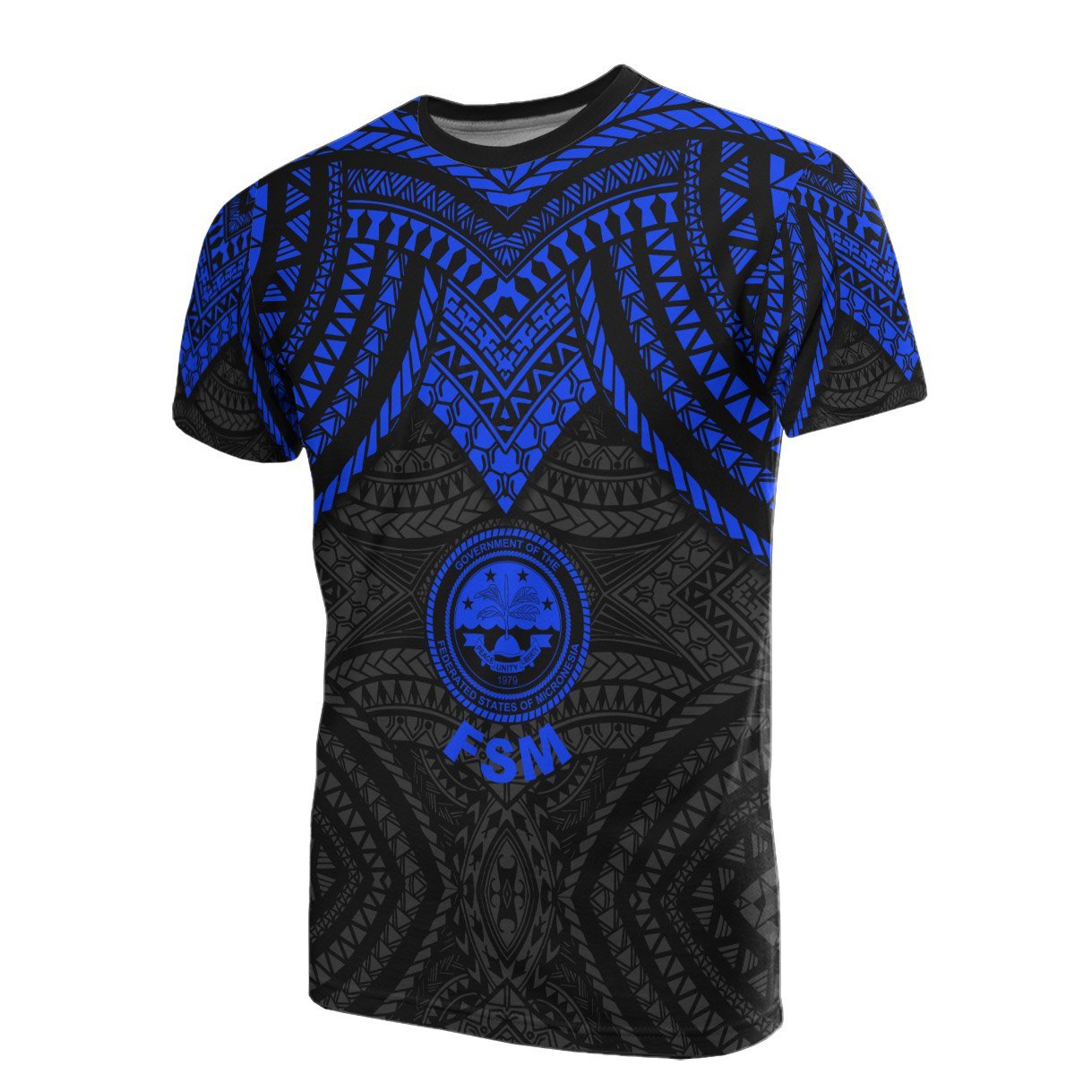 Vibe Hoodie Federated States Of Micronesia T shirt - Micronesian Pattern Blue Armor Style - Vibe Hoodie Shop