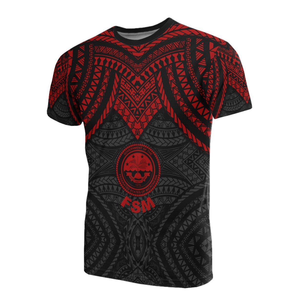 Vibe Hoodie Federated States Of Micronesia T shirt - Micronesian Pattern Red Armor Style - Vibe Hoodie Shop