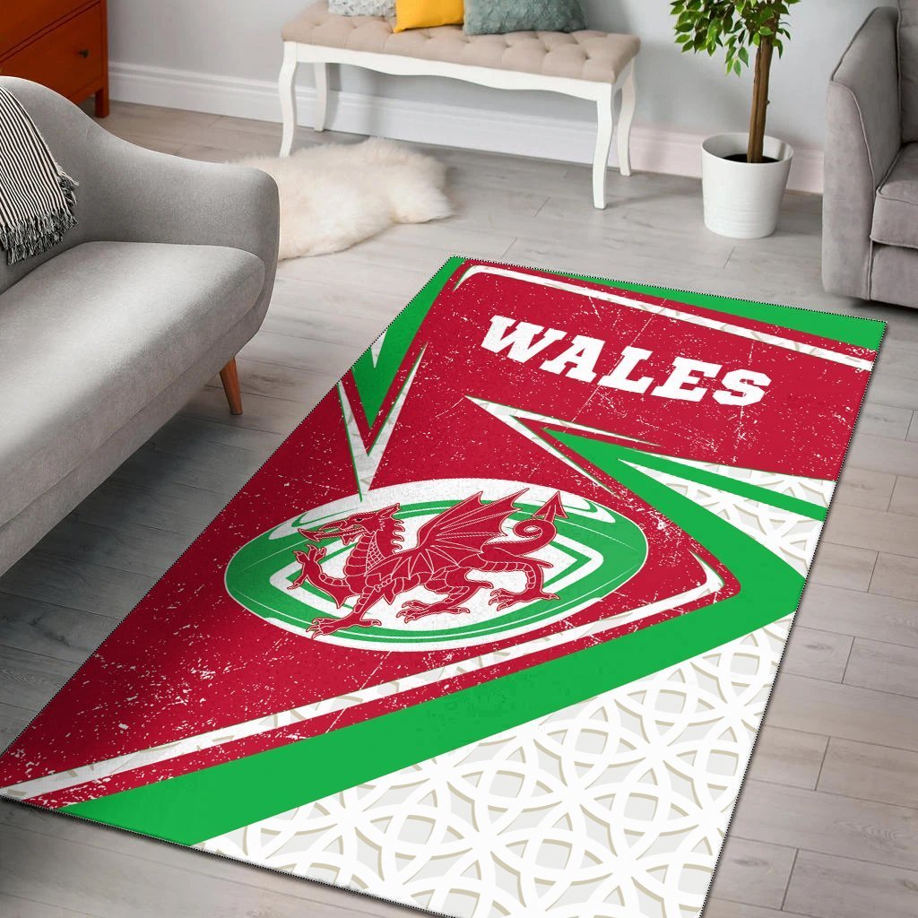 Wales Rugby Area Rug - Celtic Welsh Rugby Ball - Vibe Hoodie Shop