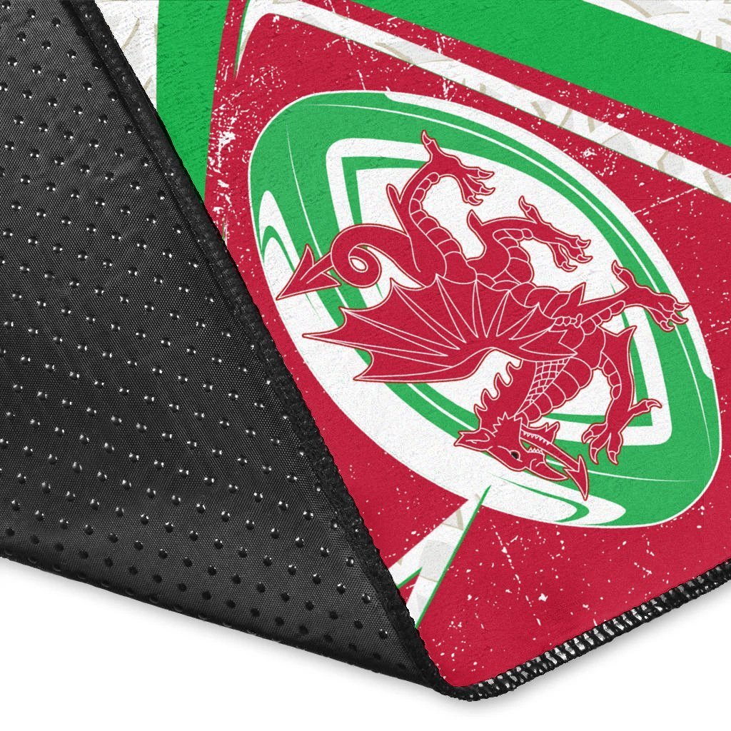 Wales Rugby Area Rug - Celtic Welsh Rugby Ball - Vibe Hoodie Shop