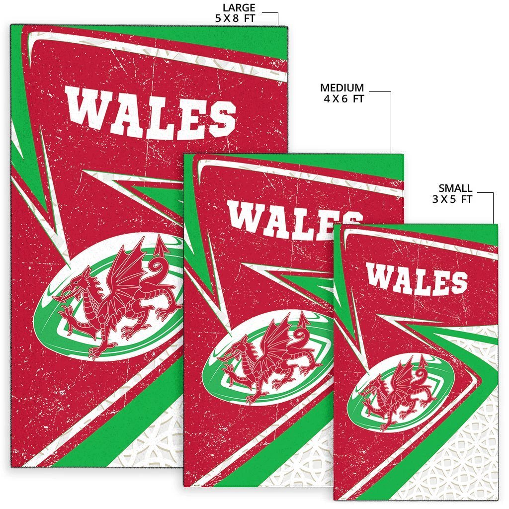 Wales Rugby Area Rug - Celtic Welsh Rugby Ball - Vibe Hoodie Shop