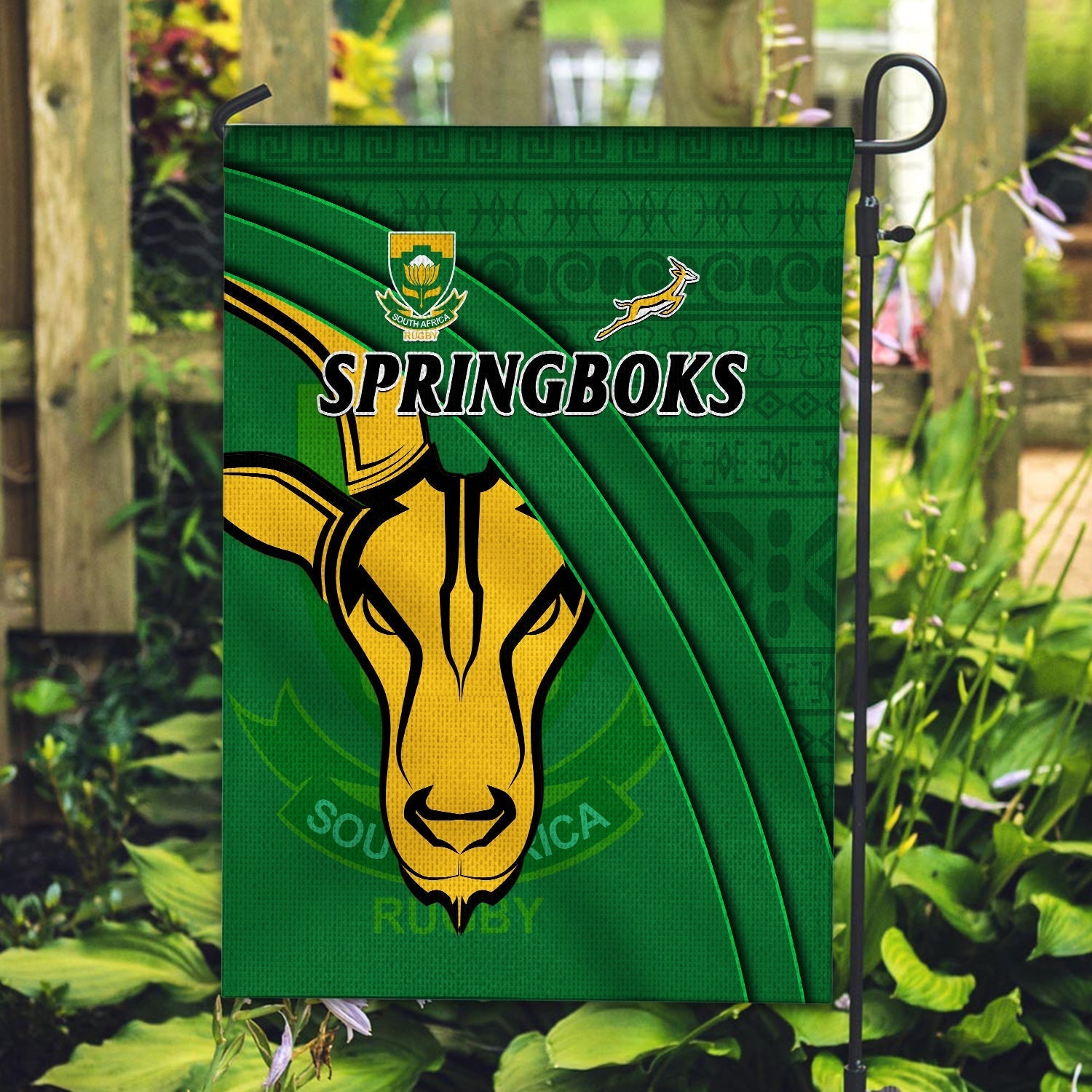 South Africa Rugby Flag Bokke Springboks With African Pattern Stronger Together - Vibe Hoodie Shop