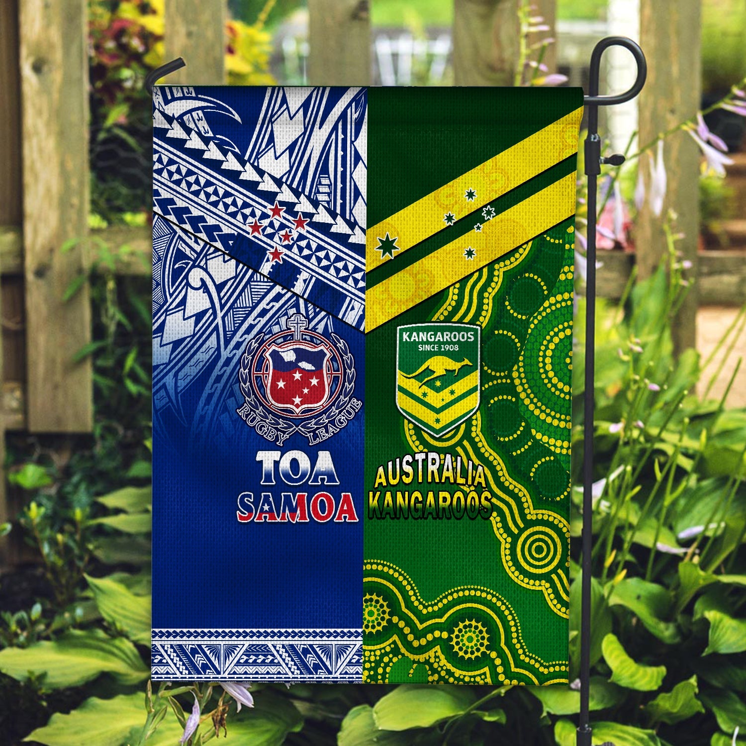 Samoa Rugby and Australia Rugby Flag Toa Samoa Mix Kangaroos Pacific - Vibe Hoodie Shop